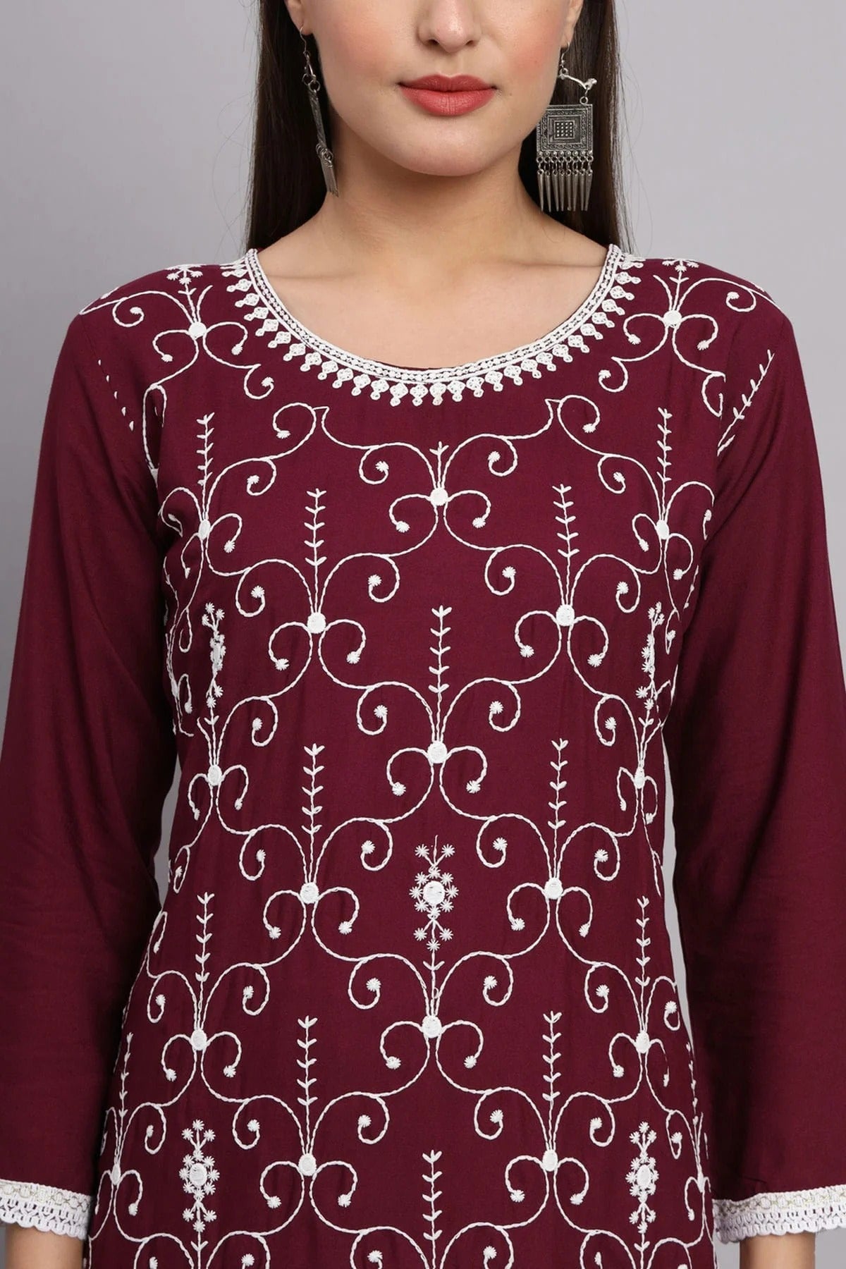 Maroon Colour Rayon Kurti KR1111095 A