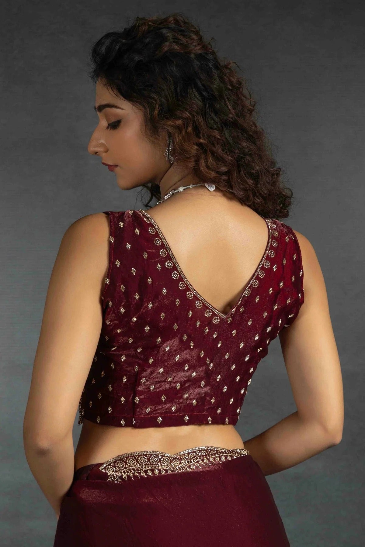 Maroon Colour Satin Silk Designer Saree SD1122006 B