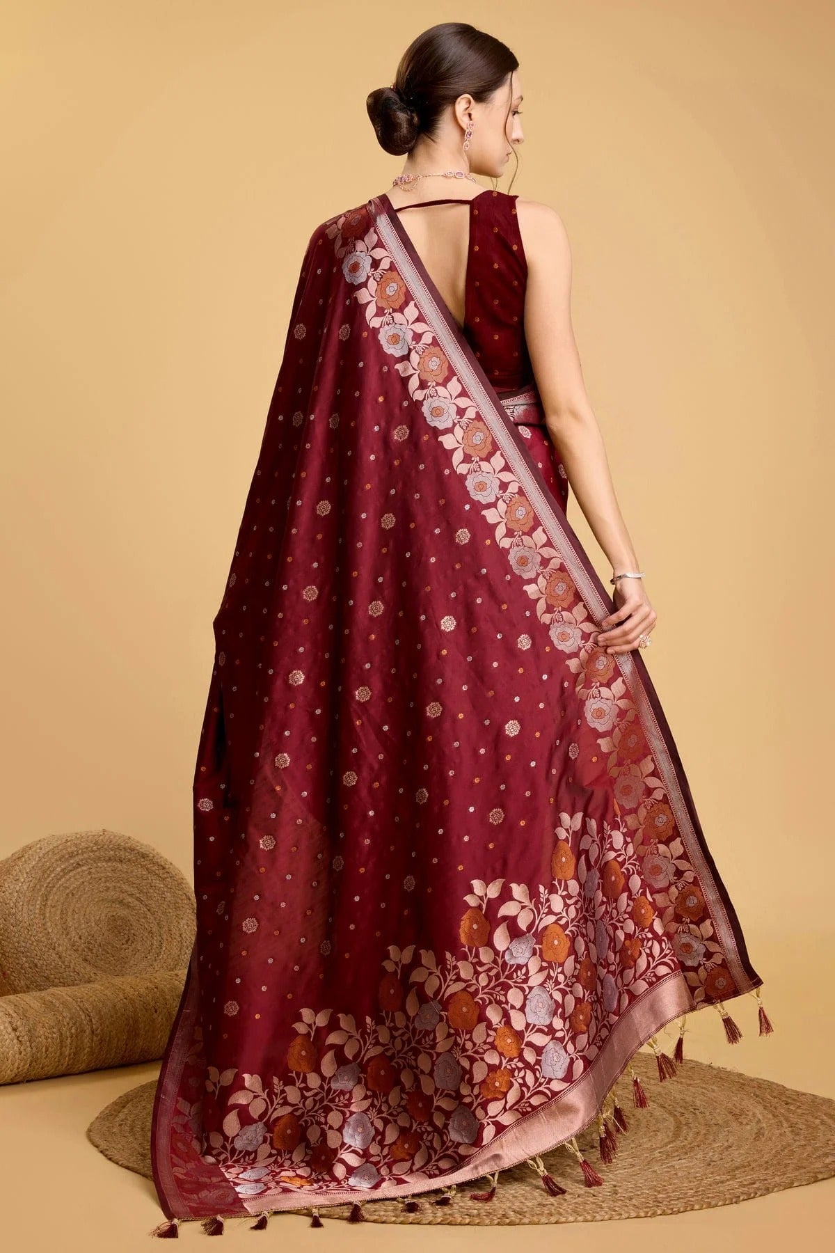 Maroon Colour Silk Saree SD1110027 A