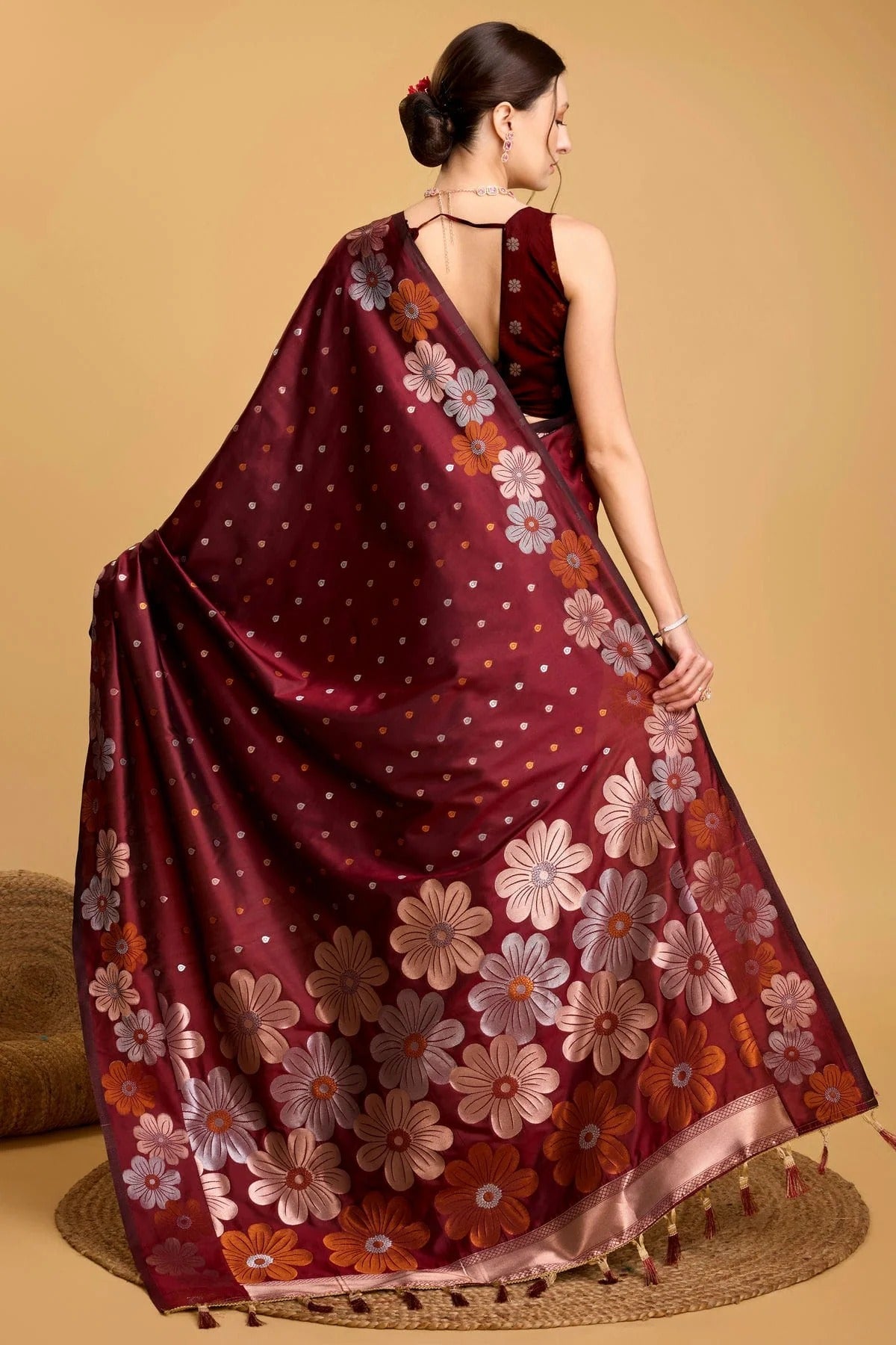 Maroon Colour Silk Saree SD1110074 A