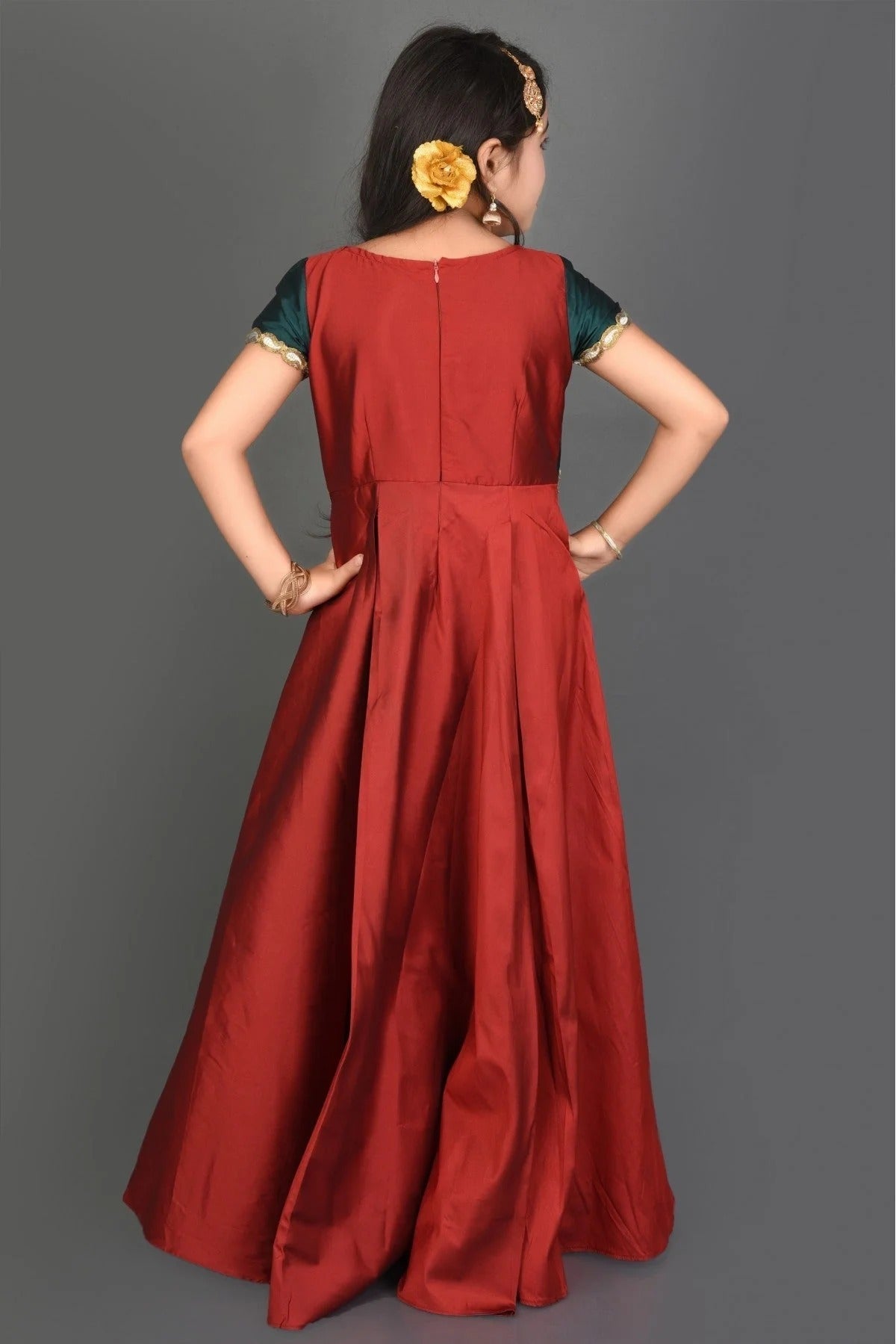Maroon Colour Taffeta Lace Work Kurti GW1070038 A