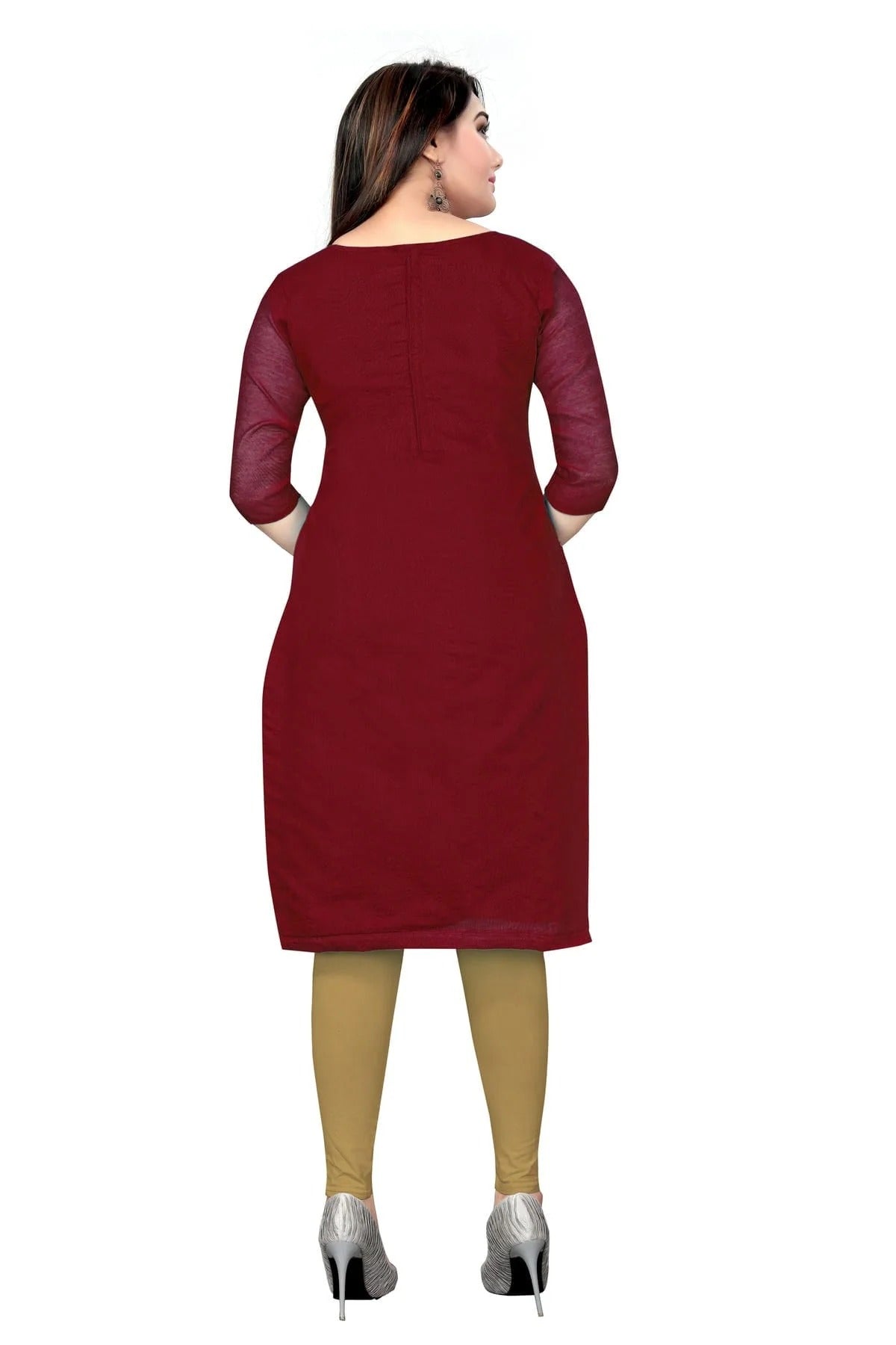 Maroon Colour Unstitched Chanderi Straight Suit US1160725 A