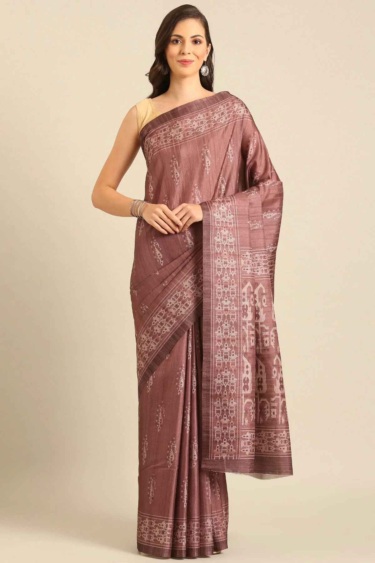 Mauve Colour Cotton Banglori Handloom Silk Saree SD1102490