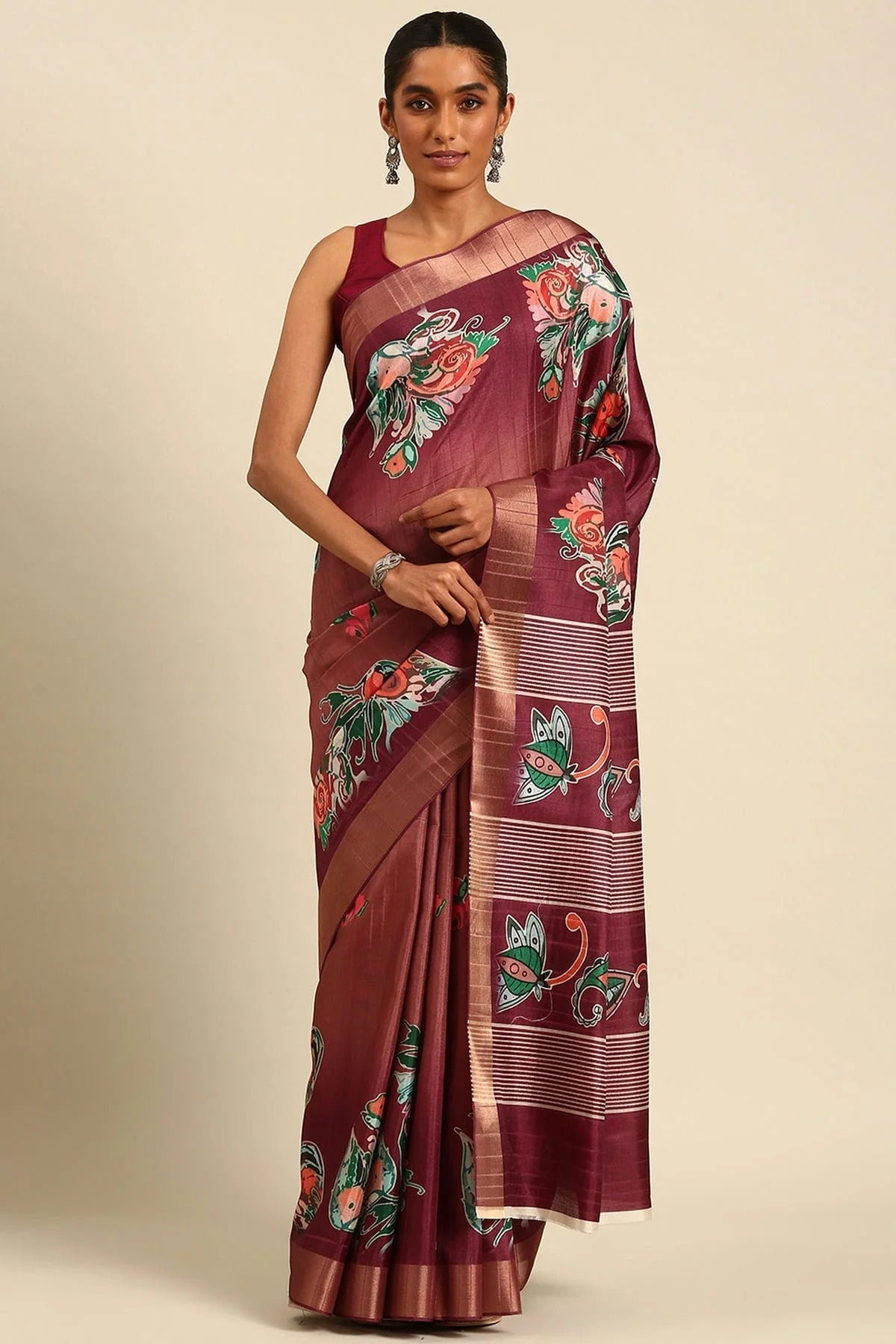 Mauve Colour Cotton Printed Saree SD1102410