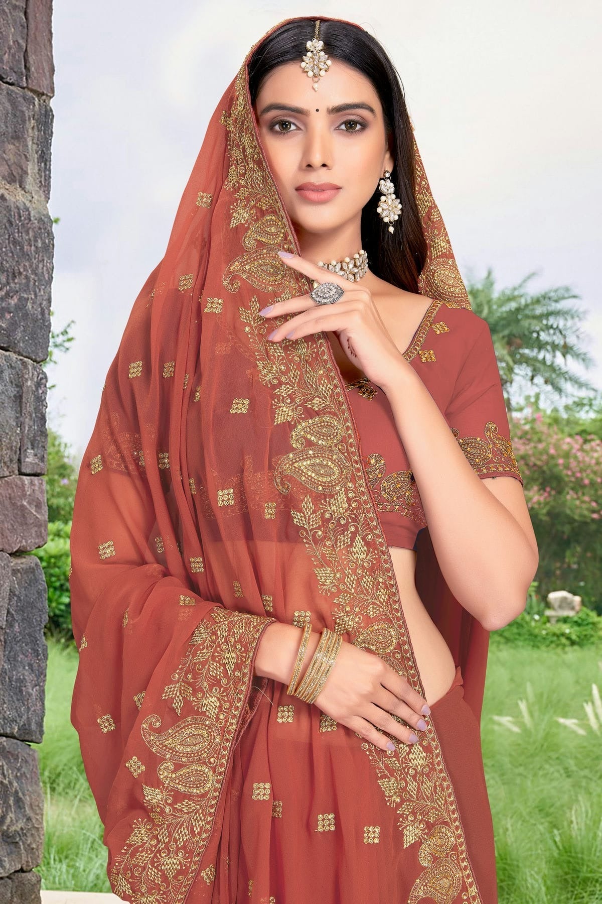 Mauve Colour Georgette Designer Saree LC1121321 A