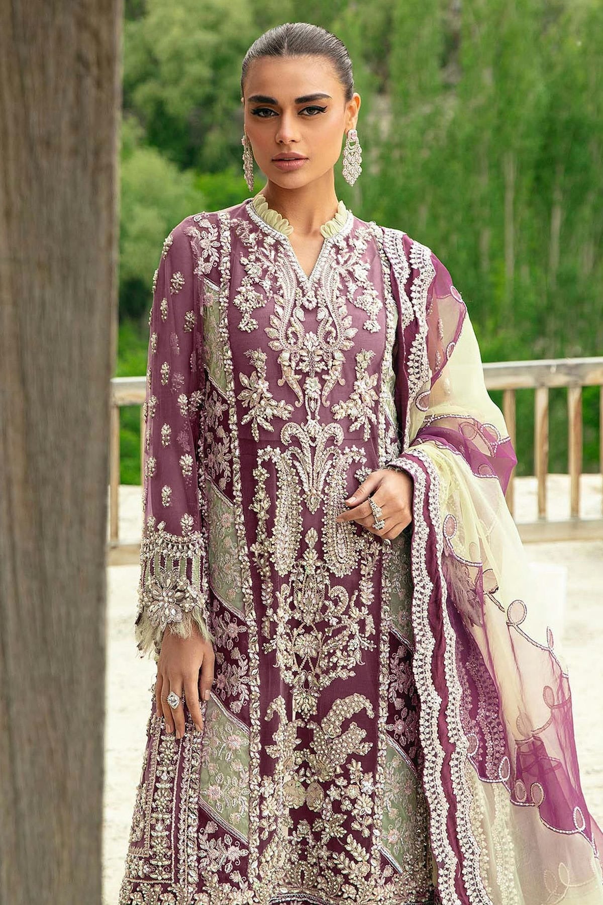 Mauve Colour Georgette Semi Stitched Pakistani Suit SM1250213 A