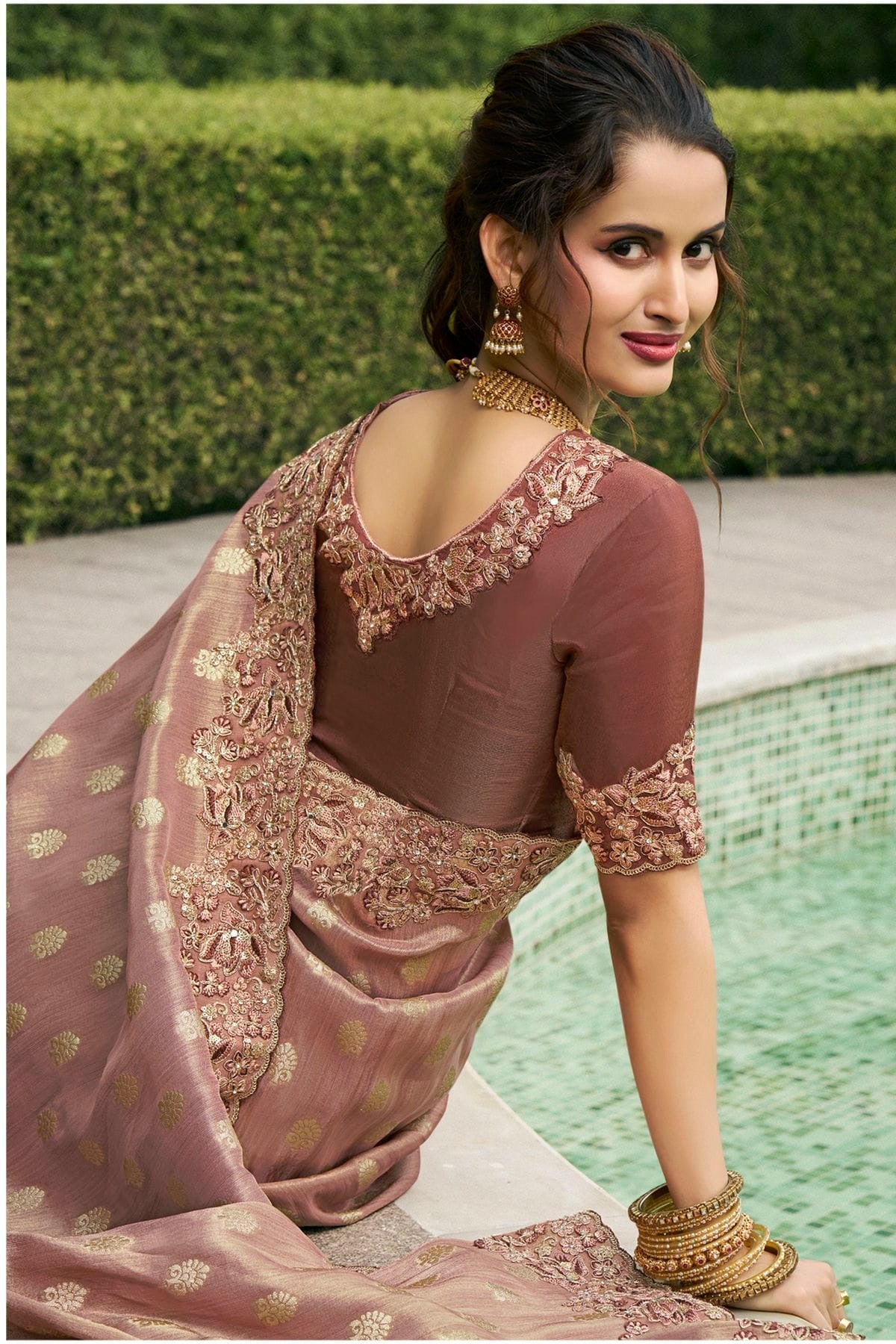 Mauve Colour Tissue Silk Designer Saree SD1290235 A