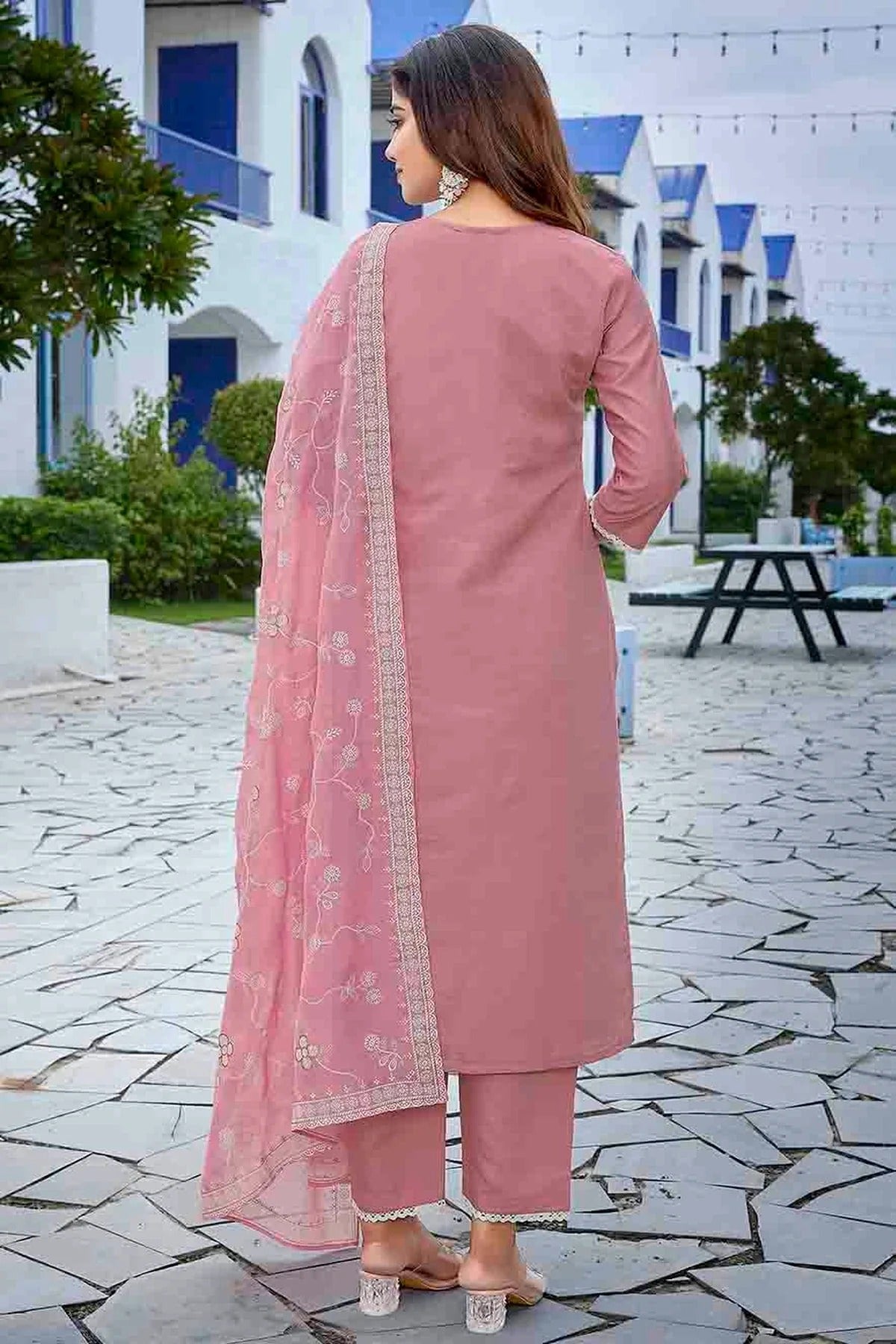 Mauve Pink Colour Chanderi Stitched Suit SS1113333 A