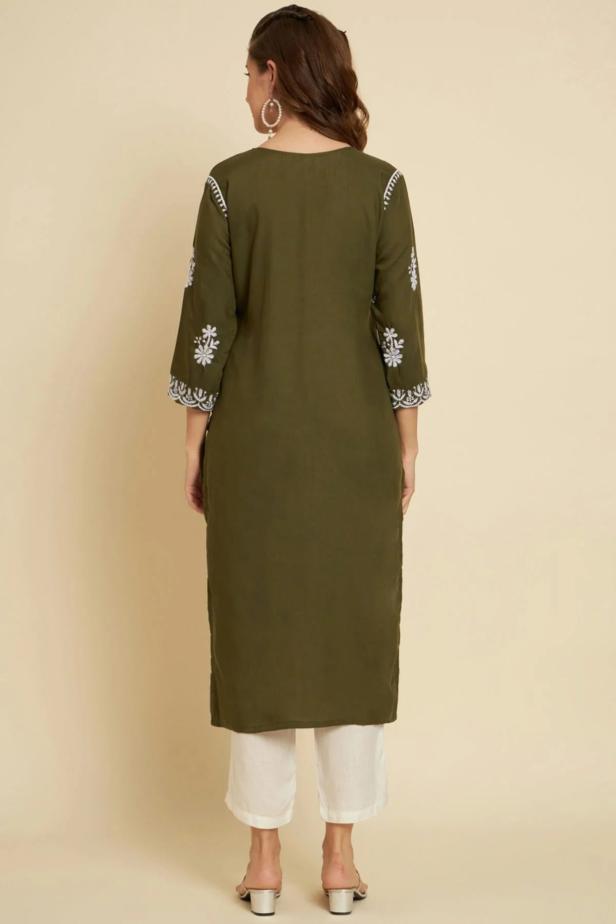 Mehendi Green Colour Cotton Slub Kurti KR1111032 A