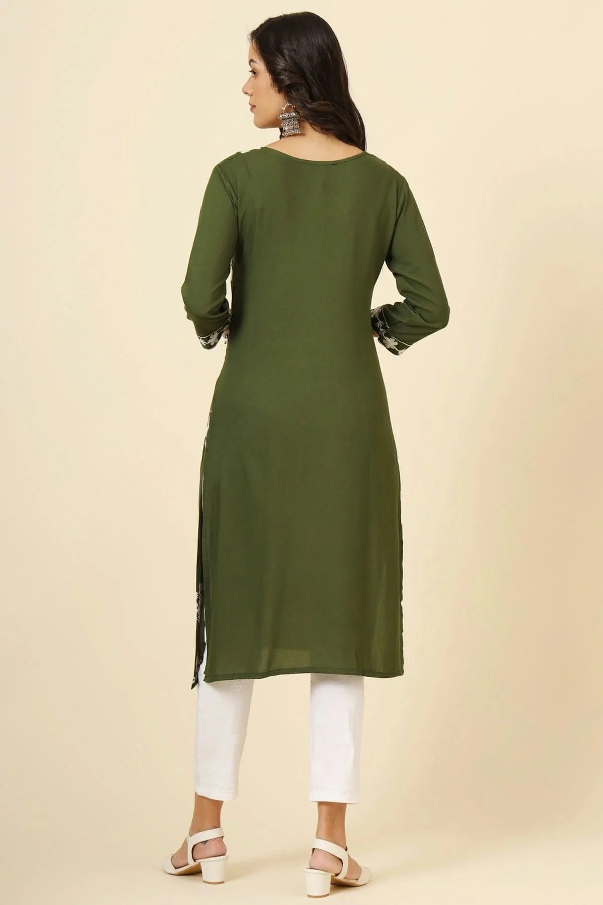 Mehendi Green Colour Liva Rayon Kurti KR1111253 A
