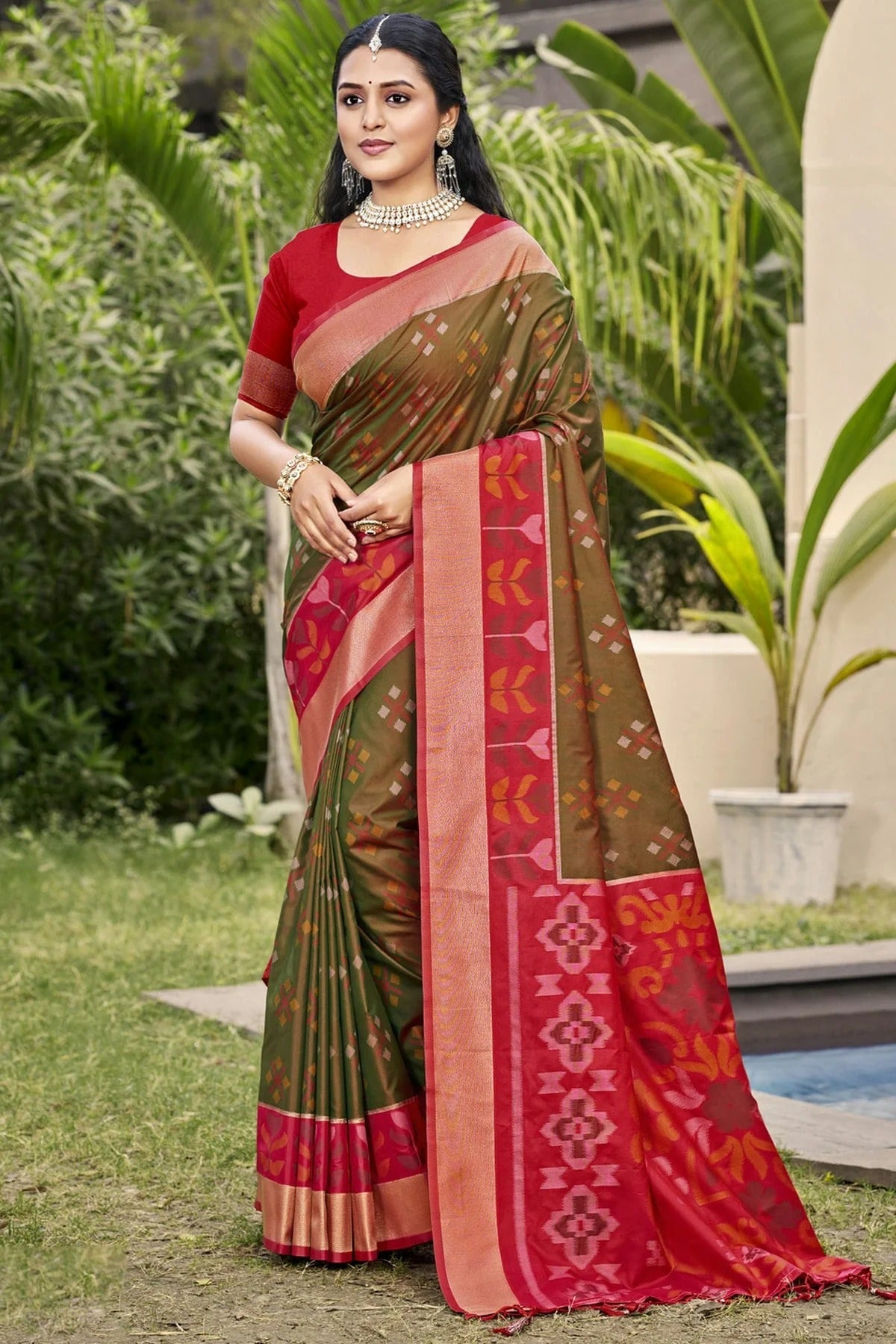 Mehendi Green Colour Woven Work Silk Traditional Saree SD1103308