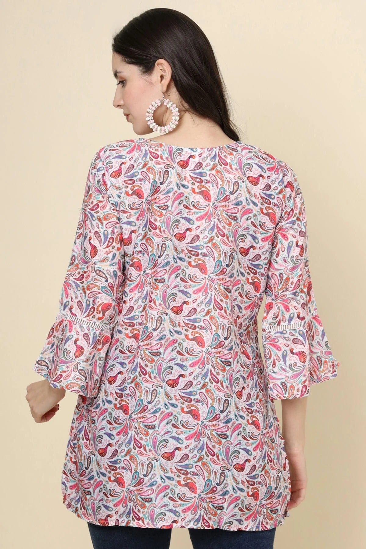 Multi Colour Cotton Printed Work Readymade Top TP1110793 A