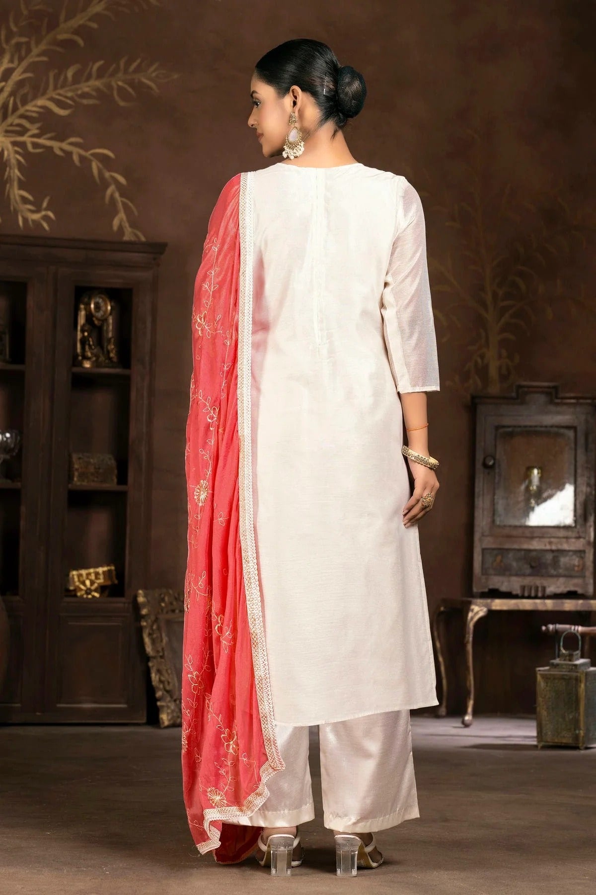 Multi Colour Unstitched Modal Cotton Pant Style Suit US1161236 A