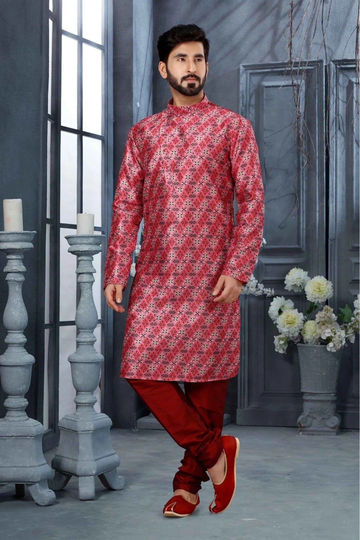 Multicolour Colour Kurta Pajama In Silk Fabric KP1040152