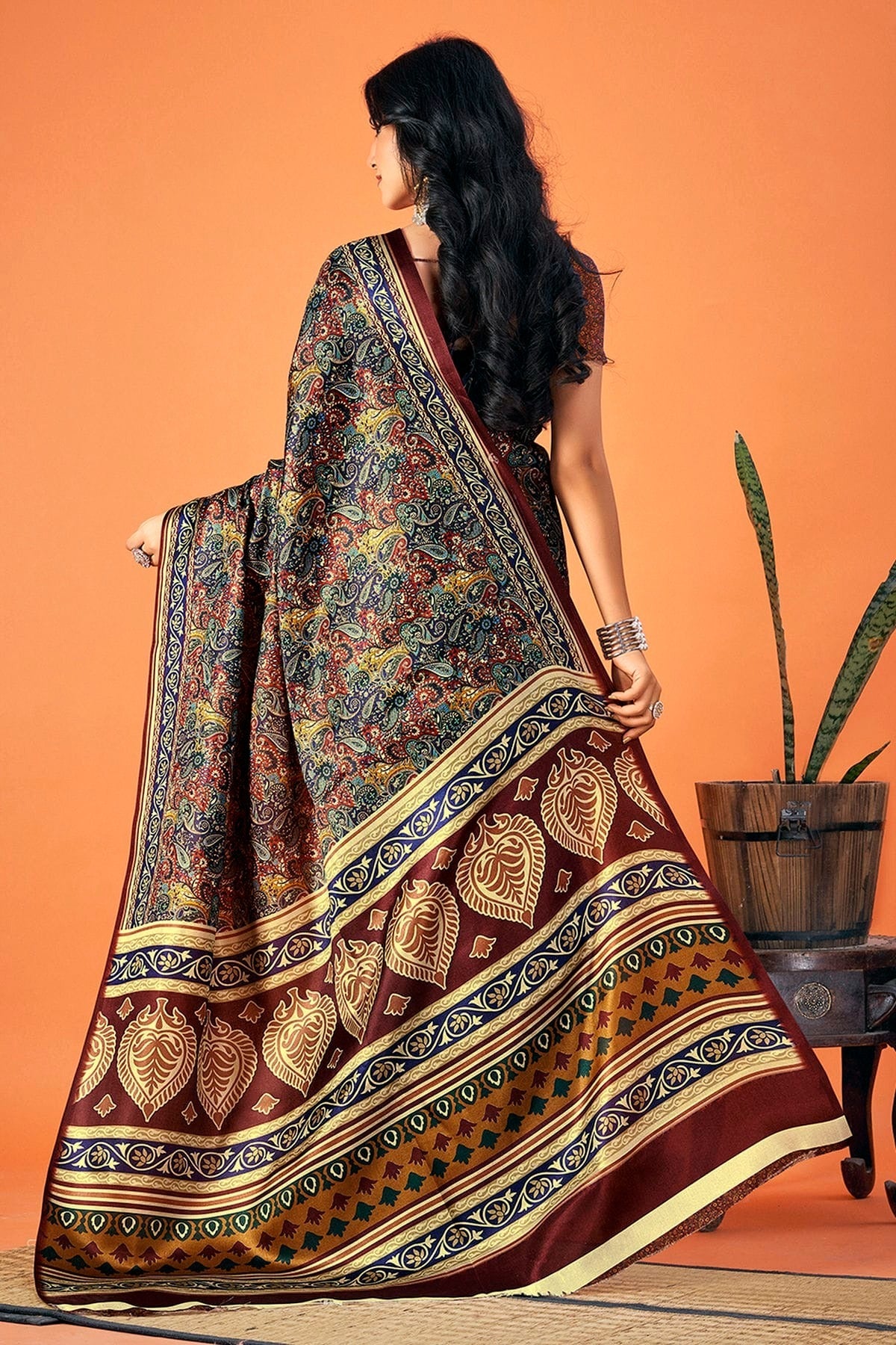 Multicolour Colour Pashmina Saree SD1110324 A