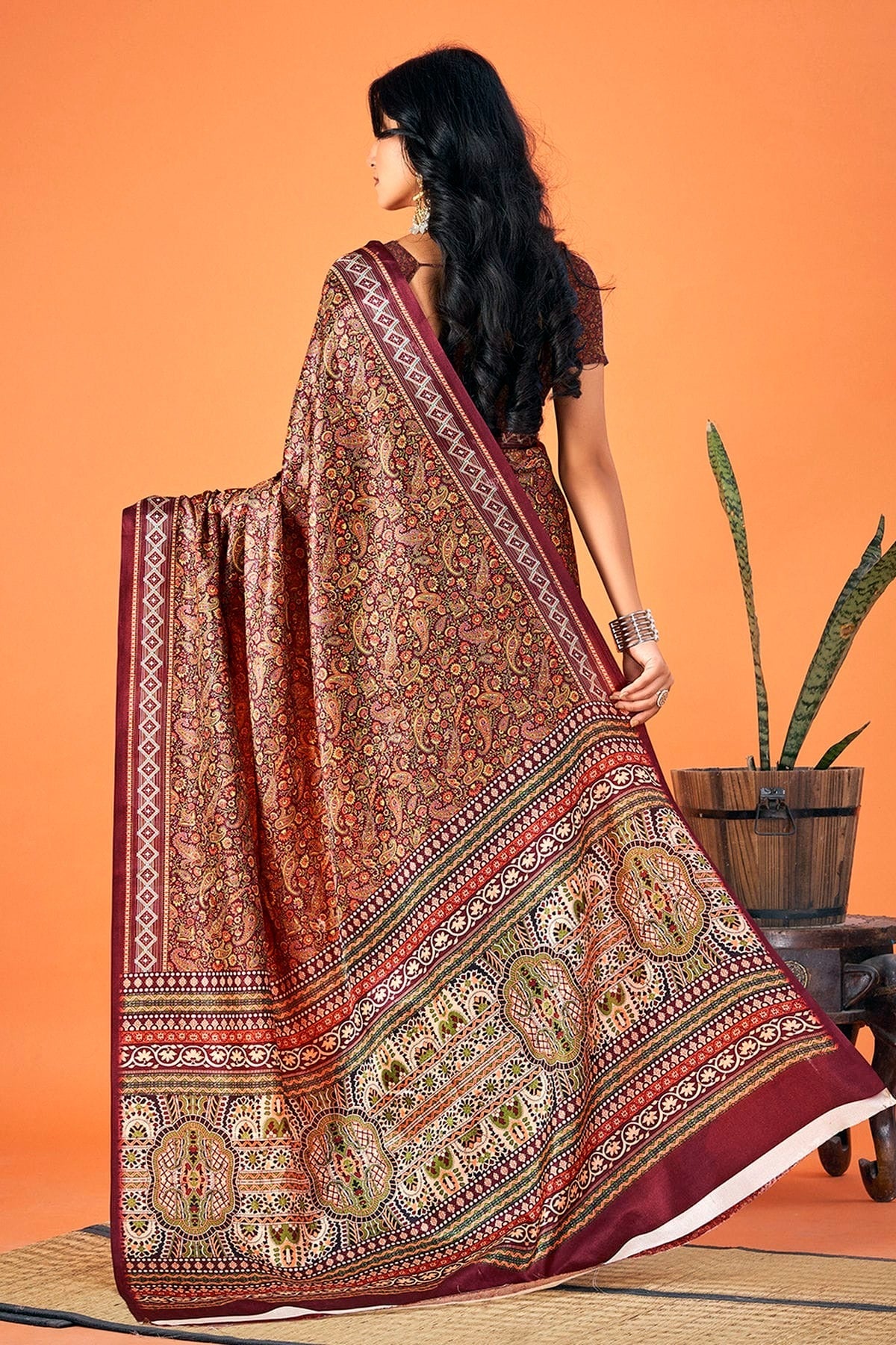 Multicolour Colour Pashmina Saree SD1110325 A