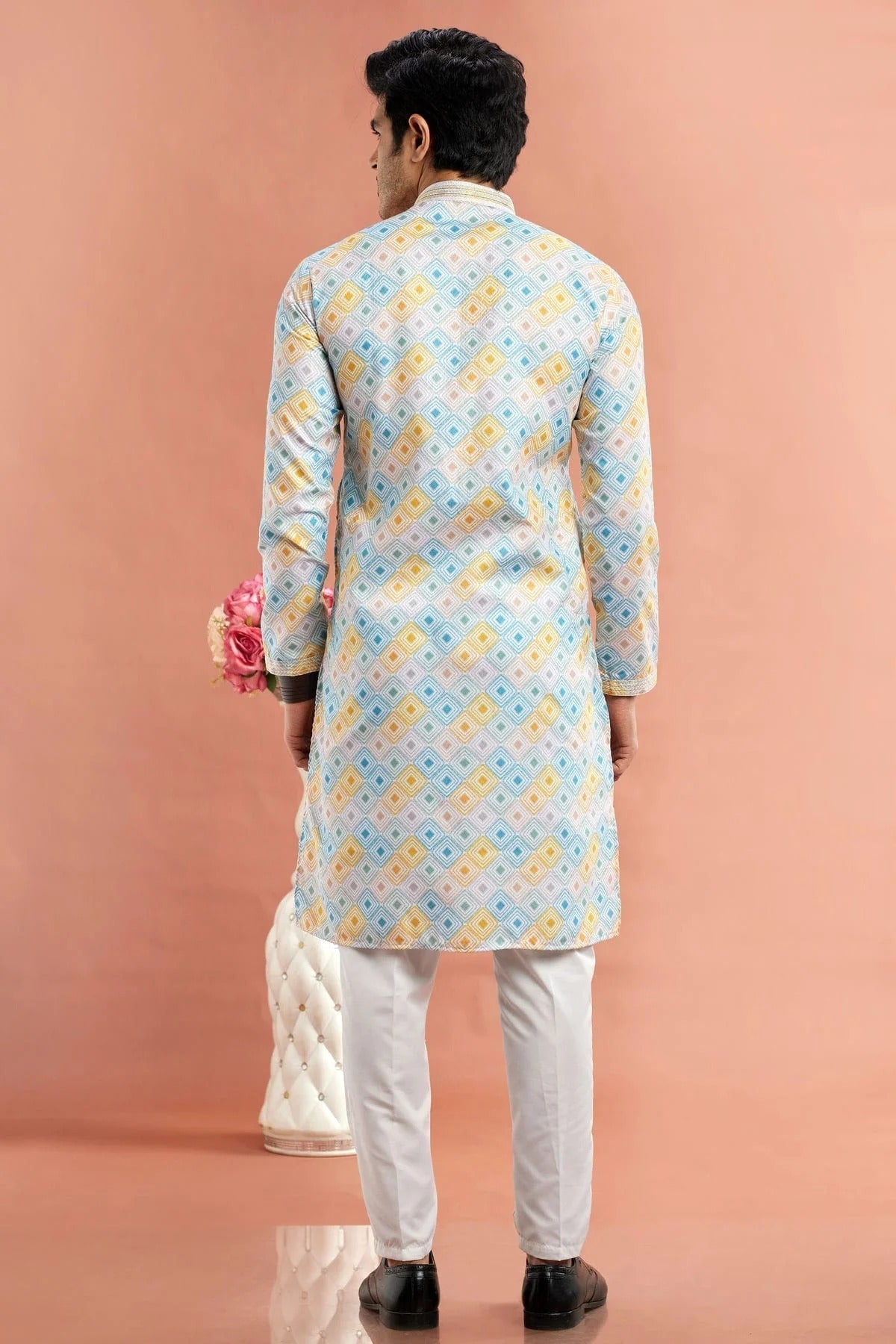 Multicolour Cotton Thread Work Kurta Pajama KP1230178 B