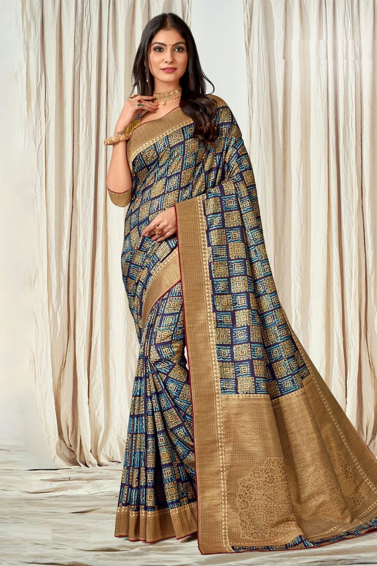 Multicolour Tussar Silk Printed Saree LC1121611