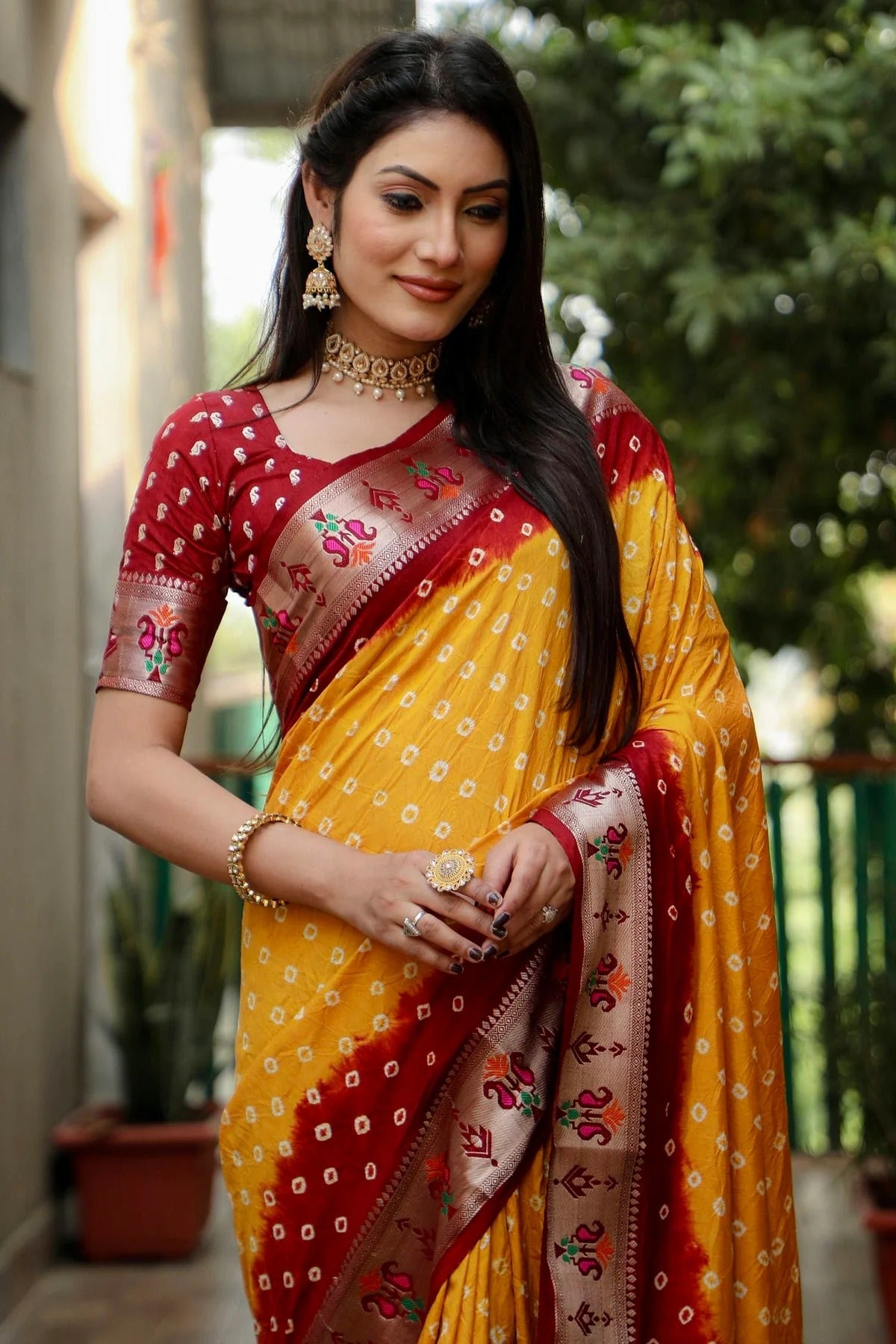 Mustard Colour Dola Silk Paithani Saree SD1110902 A