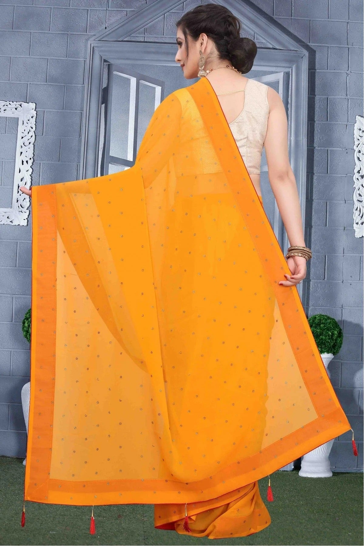 Mustard Colour Georgette Party Wear Saree SD1120576 A