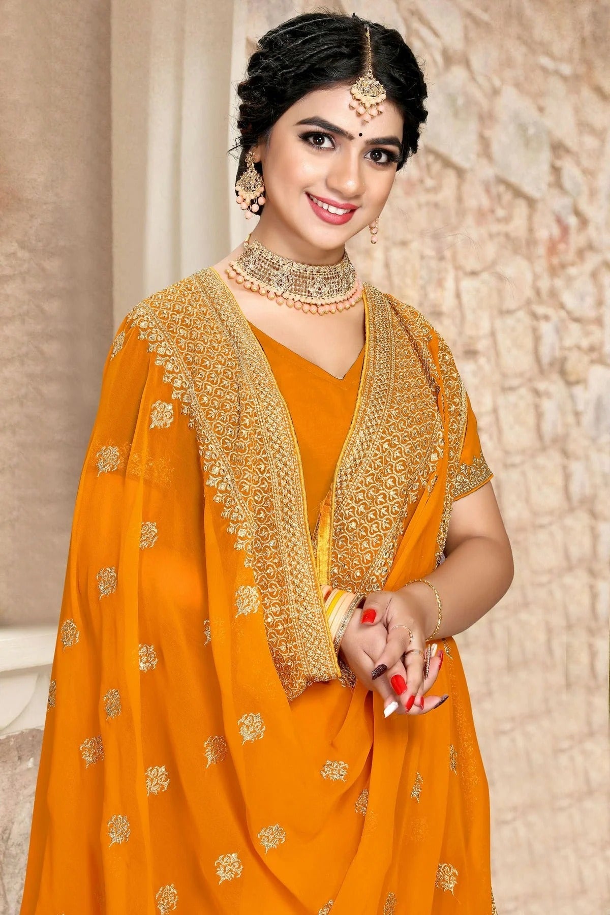 Mustard Colour Georgette Saree SD1090793 A_38920511 be21 41cf b97e 072102798ec5