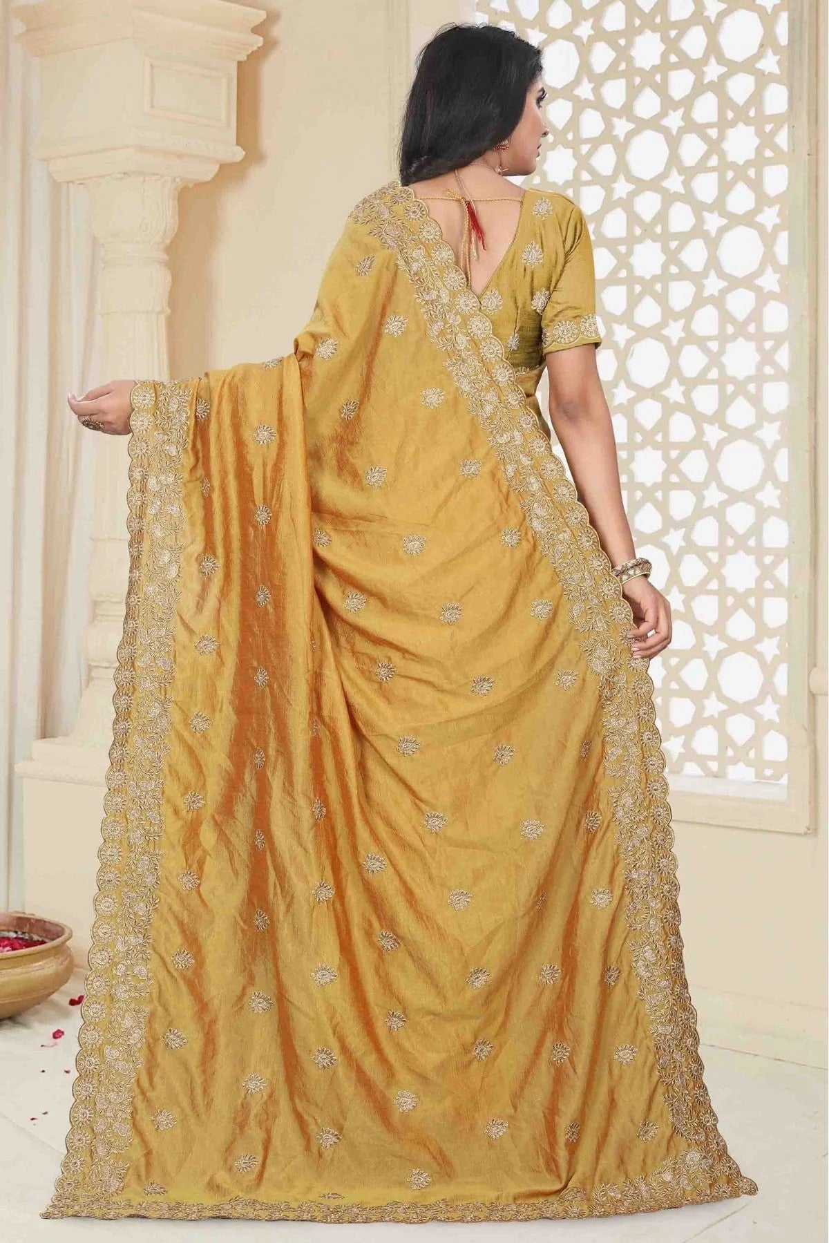 Mustard Colour Mayo Silk Designer Saree SD1120506 A
