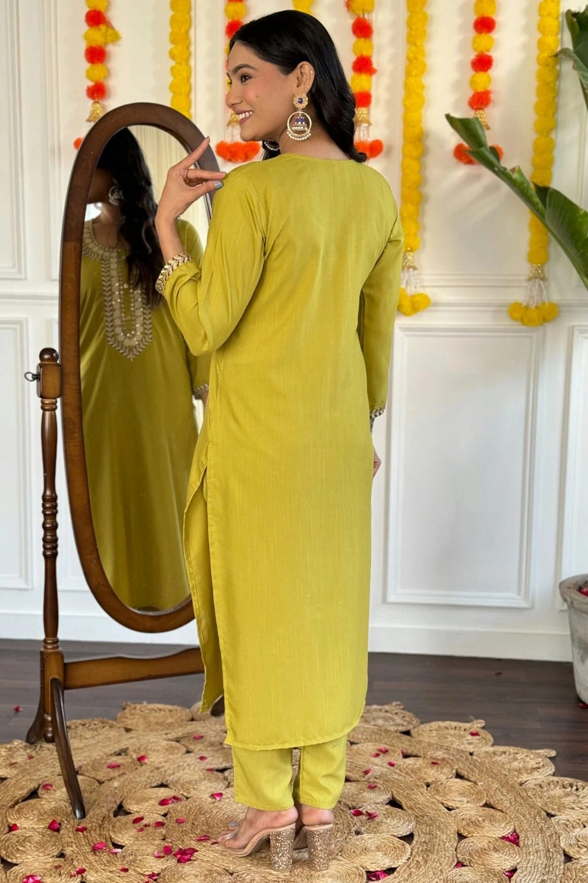 Mustard Colour Rayon Slub Stitched Salwar Suit SS1112021 A