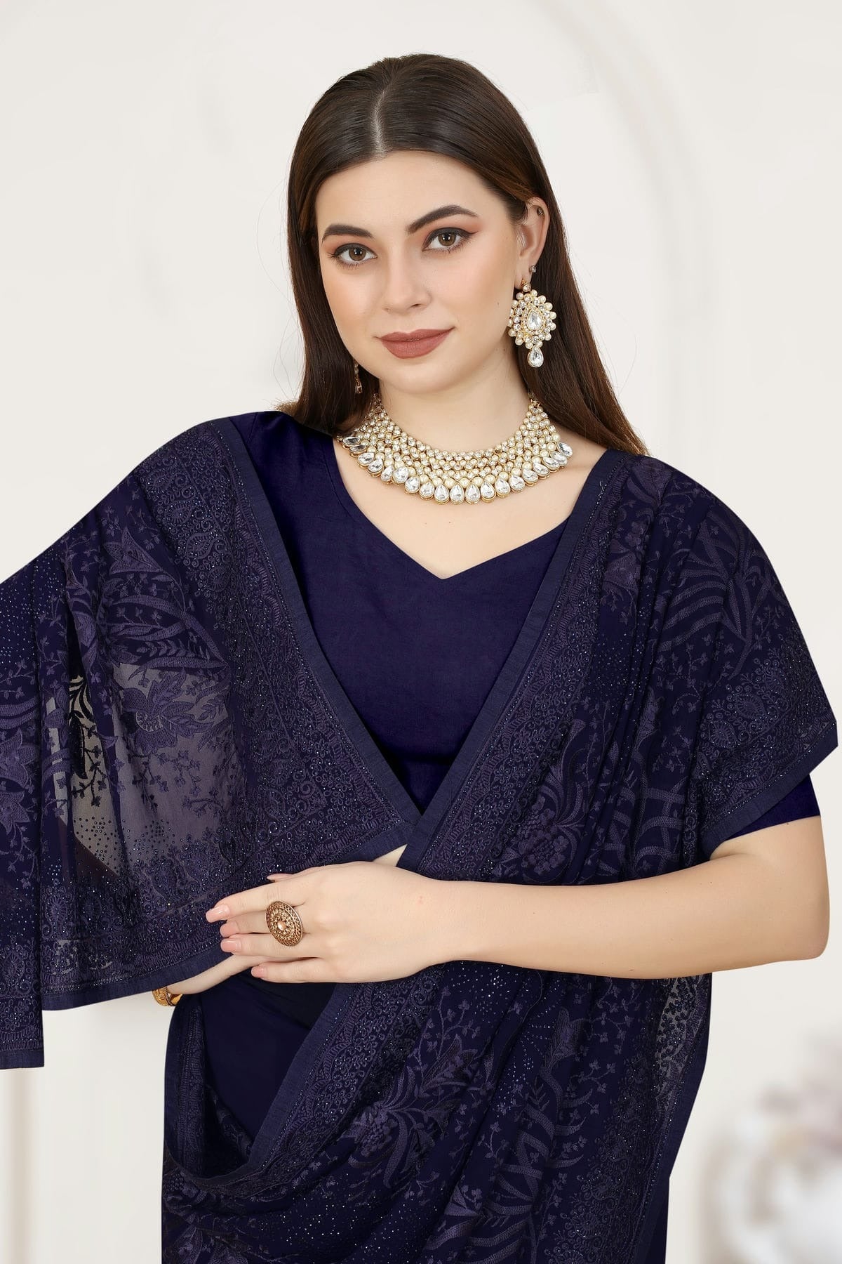 Navy Blue Colour Georgette Saree SD1090784 A_db114d2d bc83 466f 8e5d 15421c0cb04b