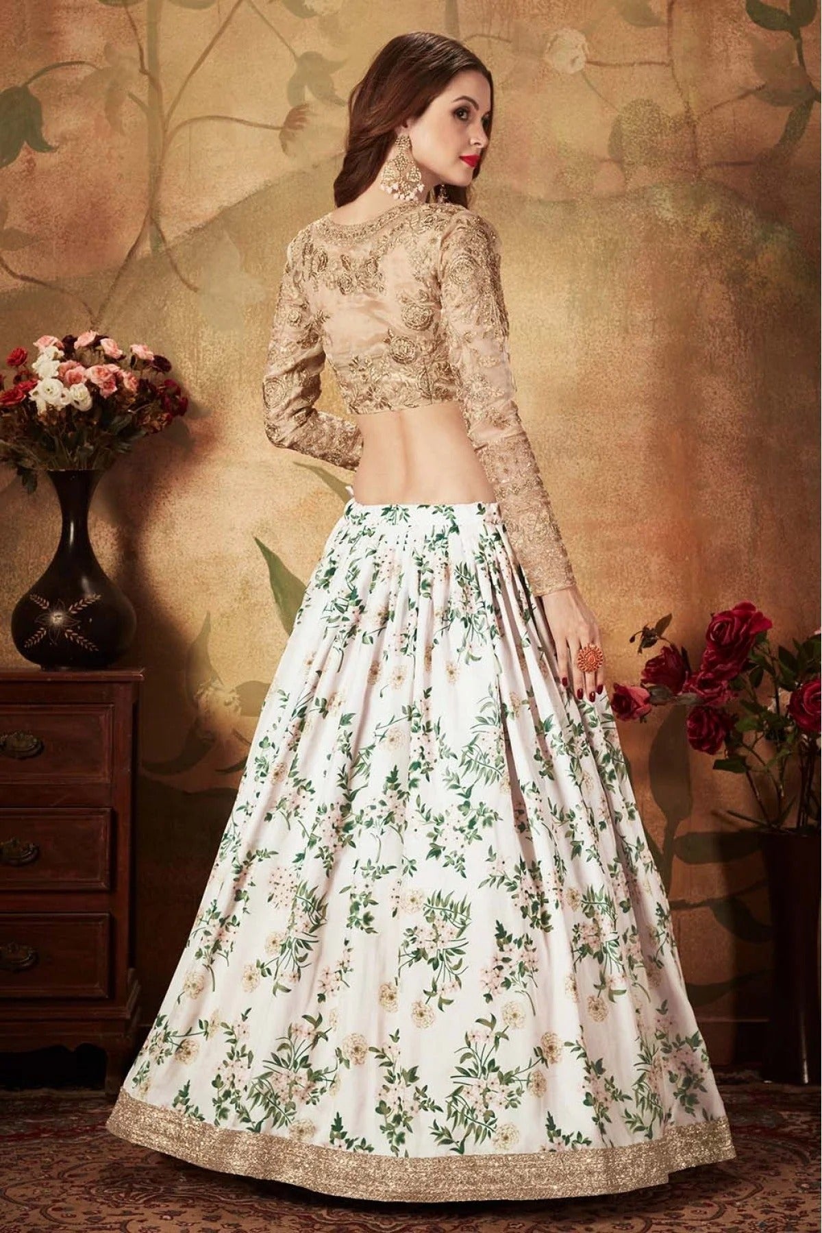Off White Colour Organza Lehenga Choli LC1010081 C