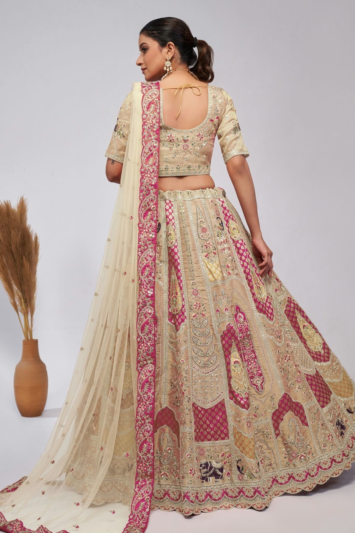 Off White Colour Organza Silk Lehenga Choli LC1030049 B