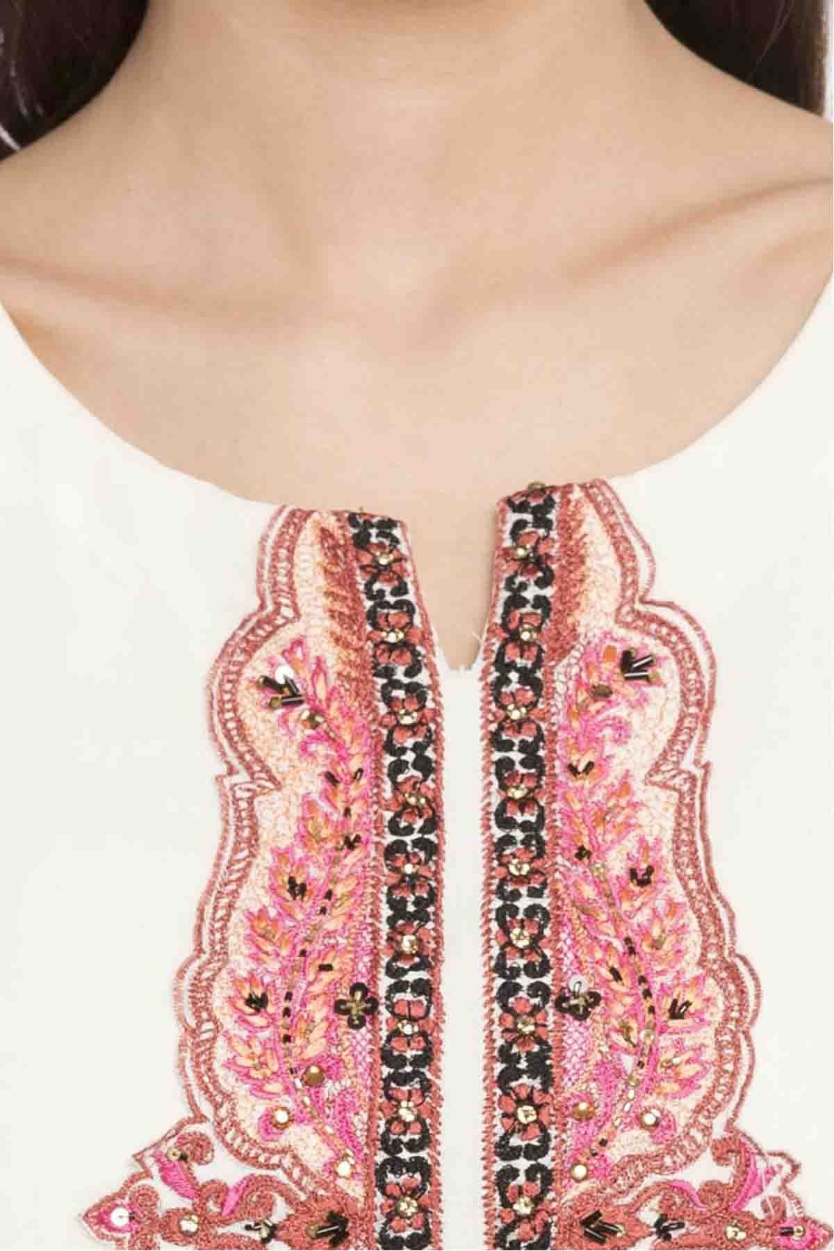 Off White Colour Plus Size Faux Georgette Churidar Suit BW1070176 B