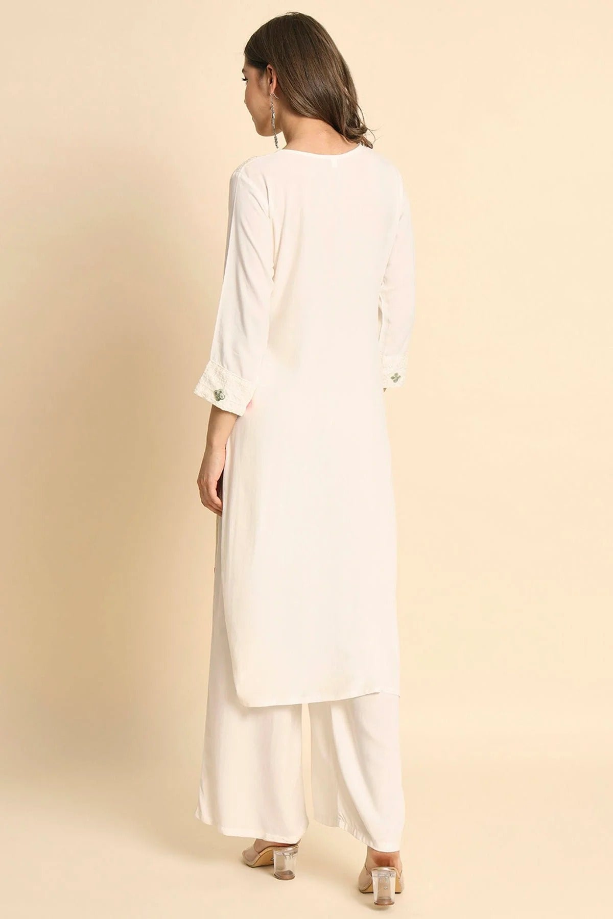 Off White Colour Rayon Kurti KR1111112 A