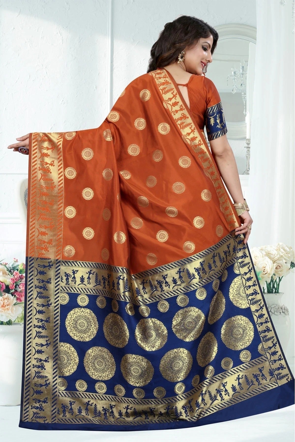 Orange Colour Banarasi Art Silk Woven Saree SD1120782 A