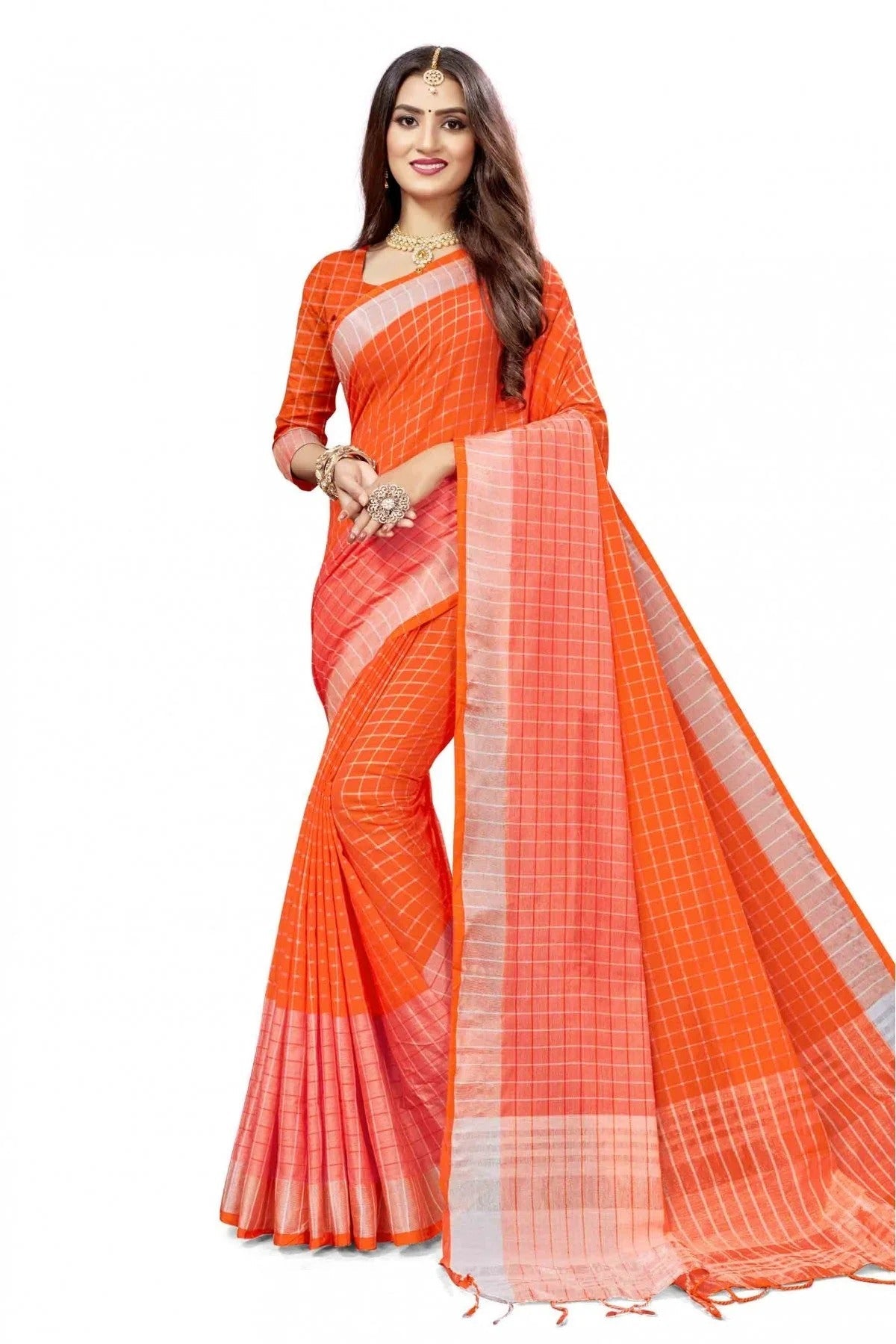 Orange Colour Cotton Silk Woven Saree SD1100839