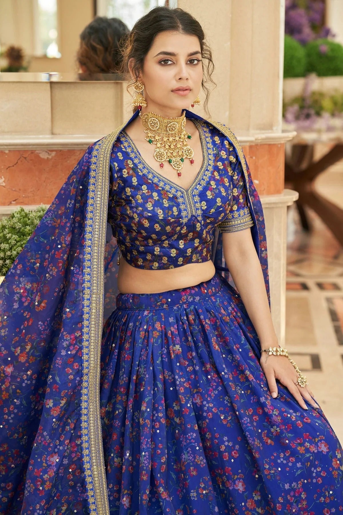 Organza Embroidery A Line Lehenga Choli LC1010168 A