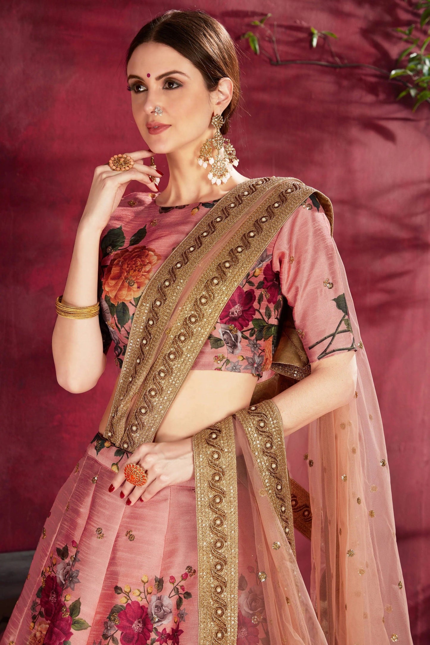Peach Banglori Silk Designer Lehenga Choli LC1010143 B