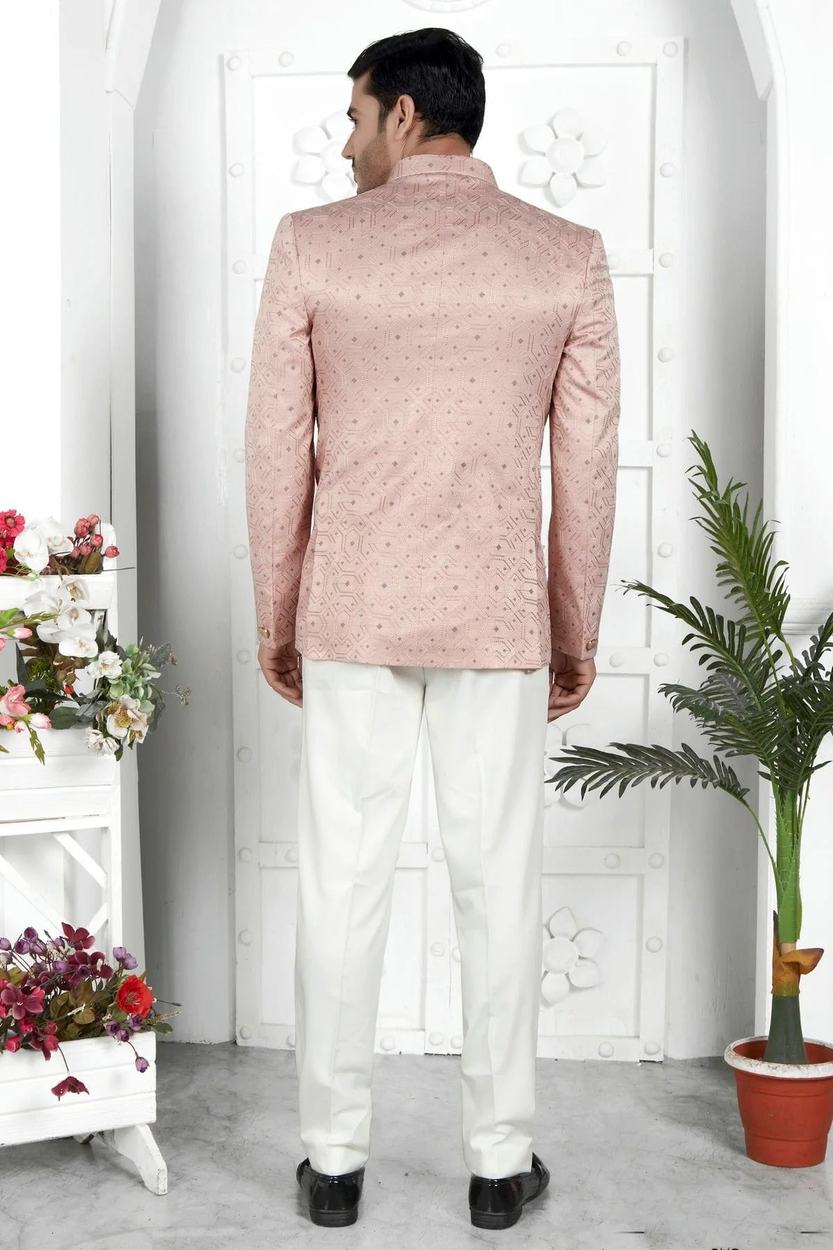 Peach Colour Art Silk Jodhpuri Jacket JP1230107 B