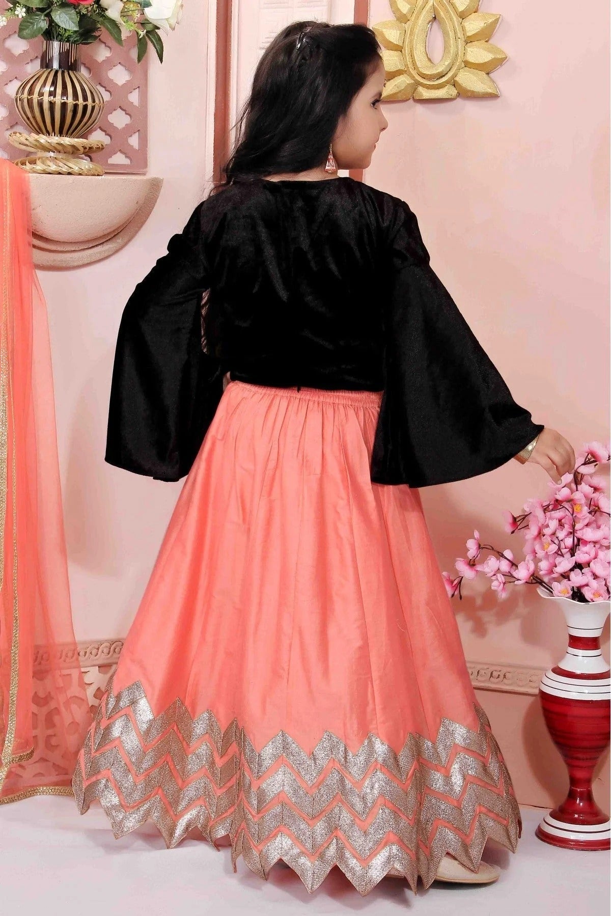 Peach Colour Cotton Silk Party Wear Lehenga Choli GW1070056 A