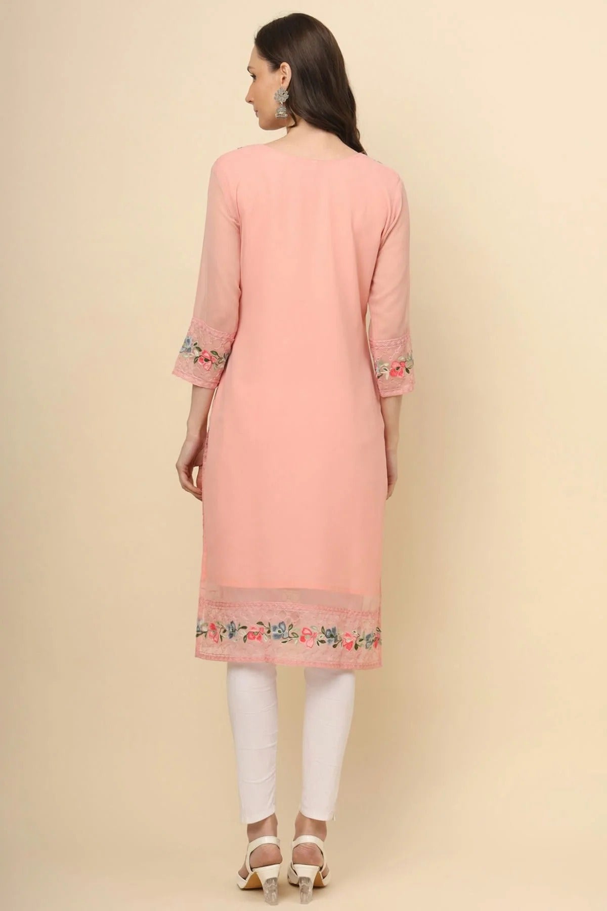 Peach Colour Georgette Kurti KR1111195 A