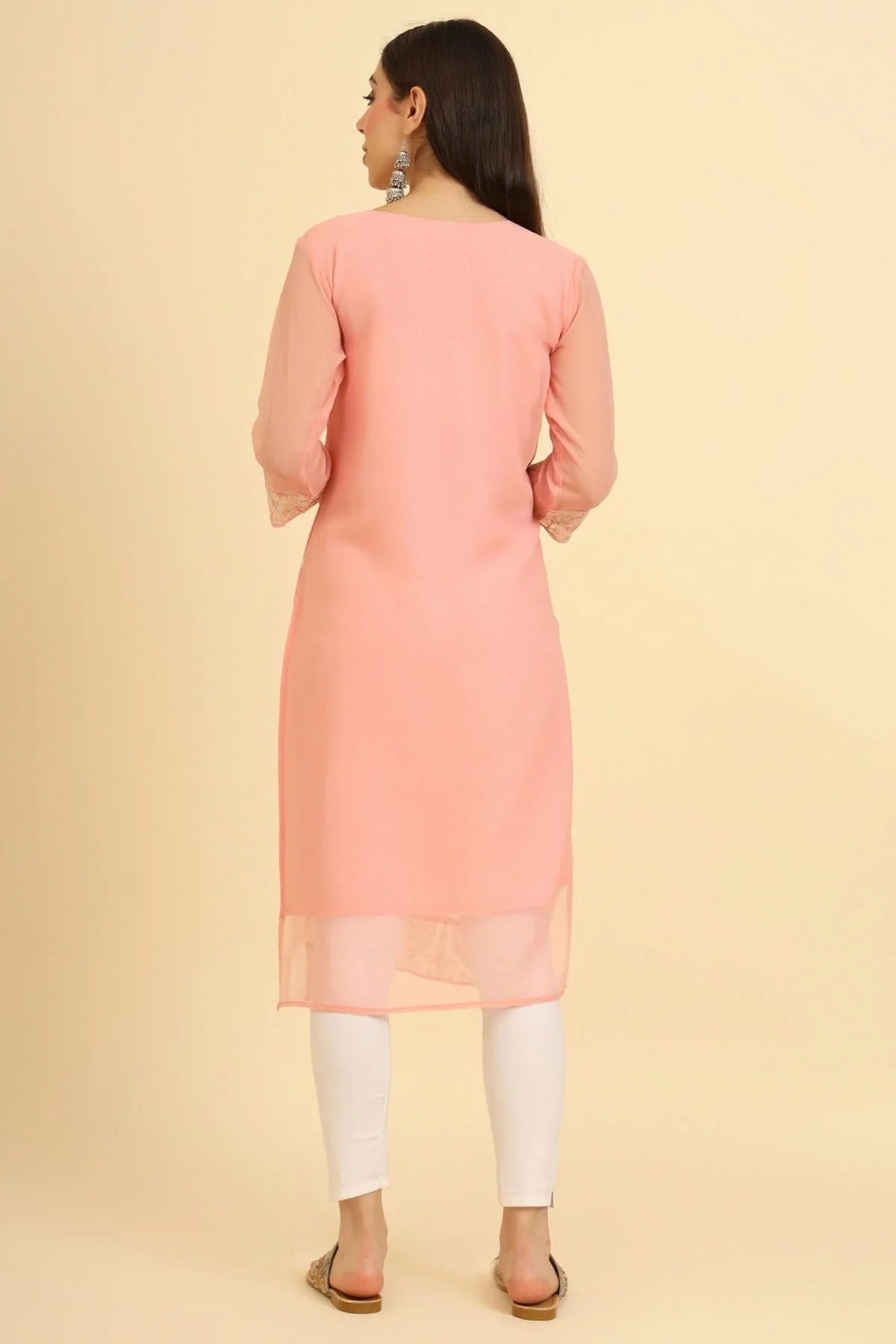 Peach Colour Georgette Kurti KR1111227 A