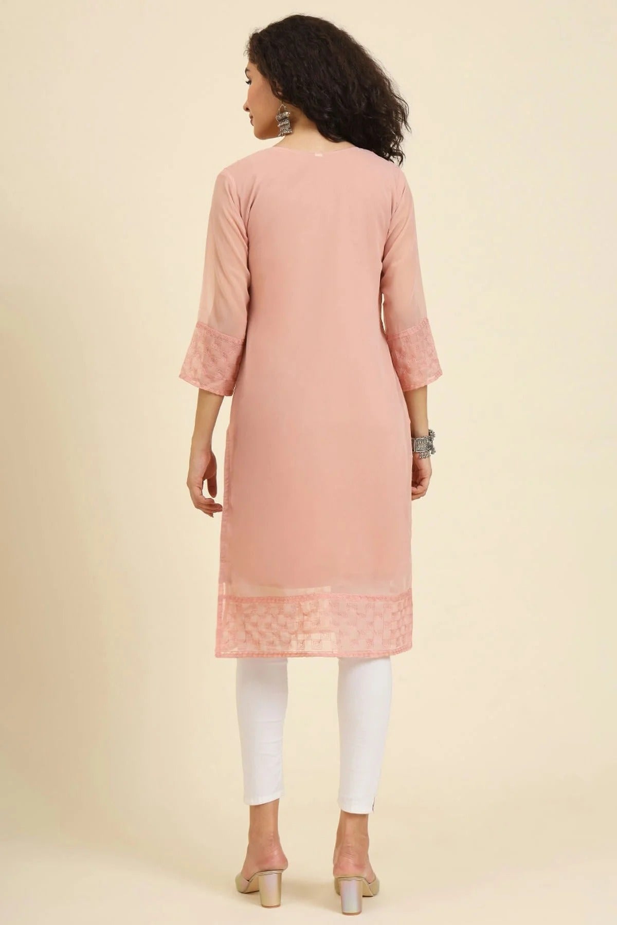 Peach Colour Georgette Kurti KR1111241 A