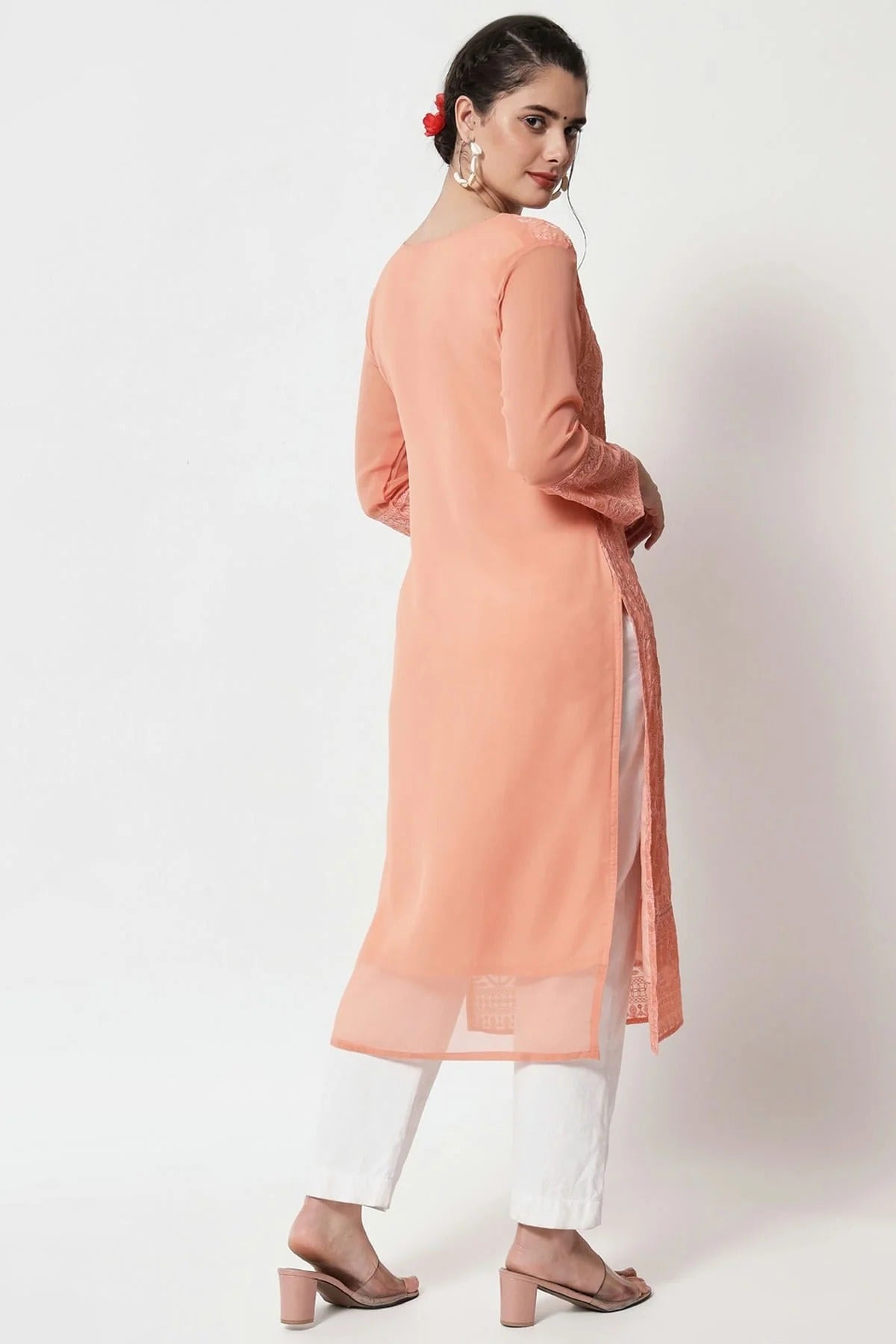 Peach Colour Georgette Kurti KR1111286 A