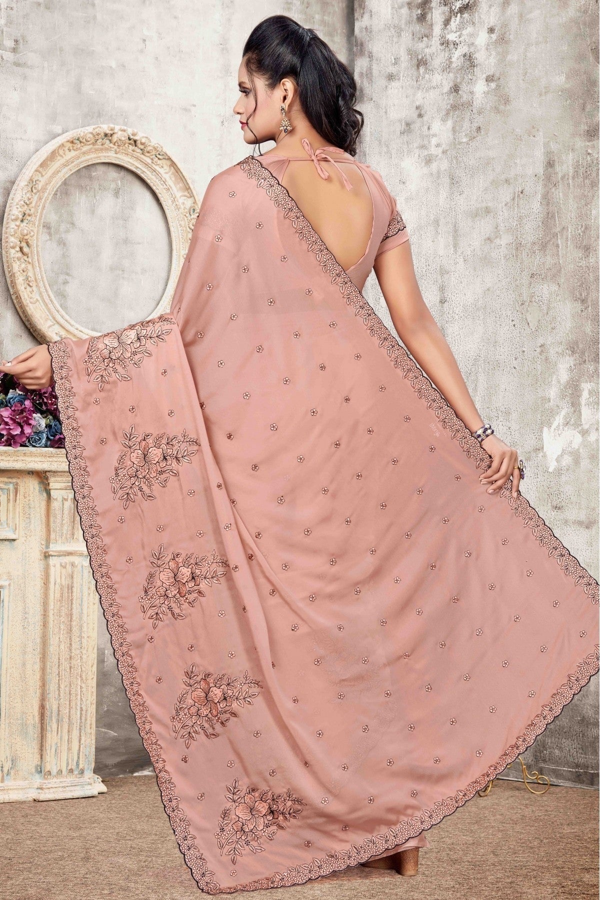 Peach Colour Rangoli Silk Designer Saree SD1120688 A
