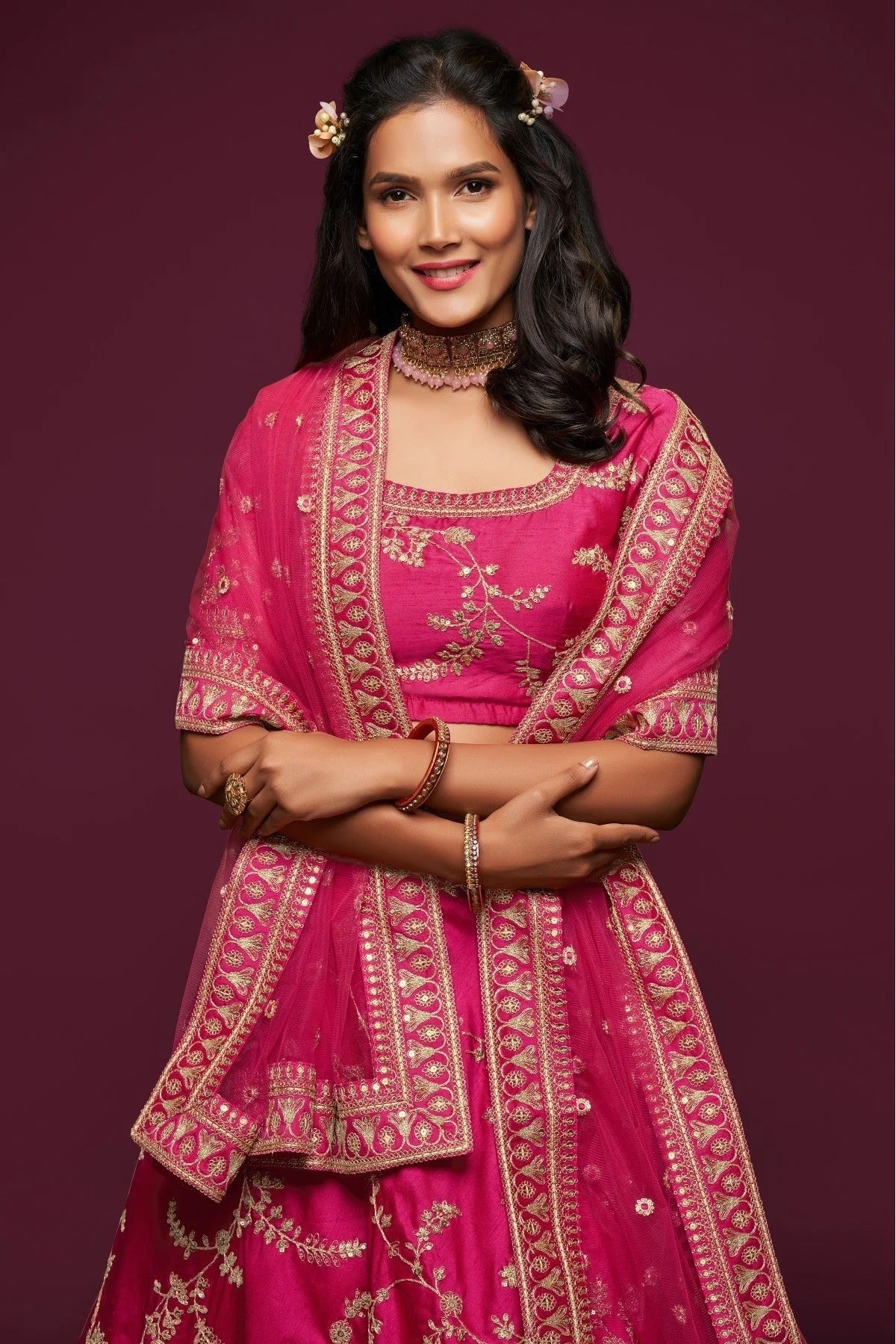 Pink Colour Art Silk Lehenga Choli LC1010108 B