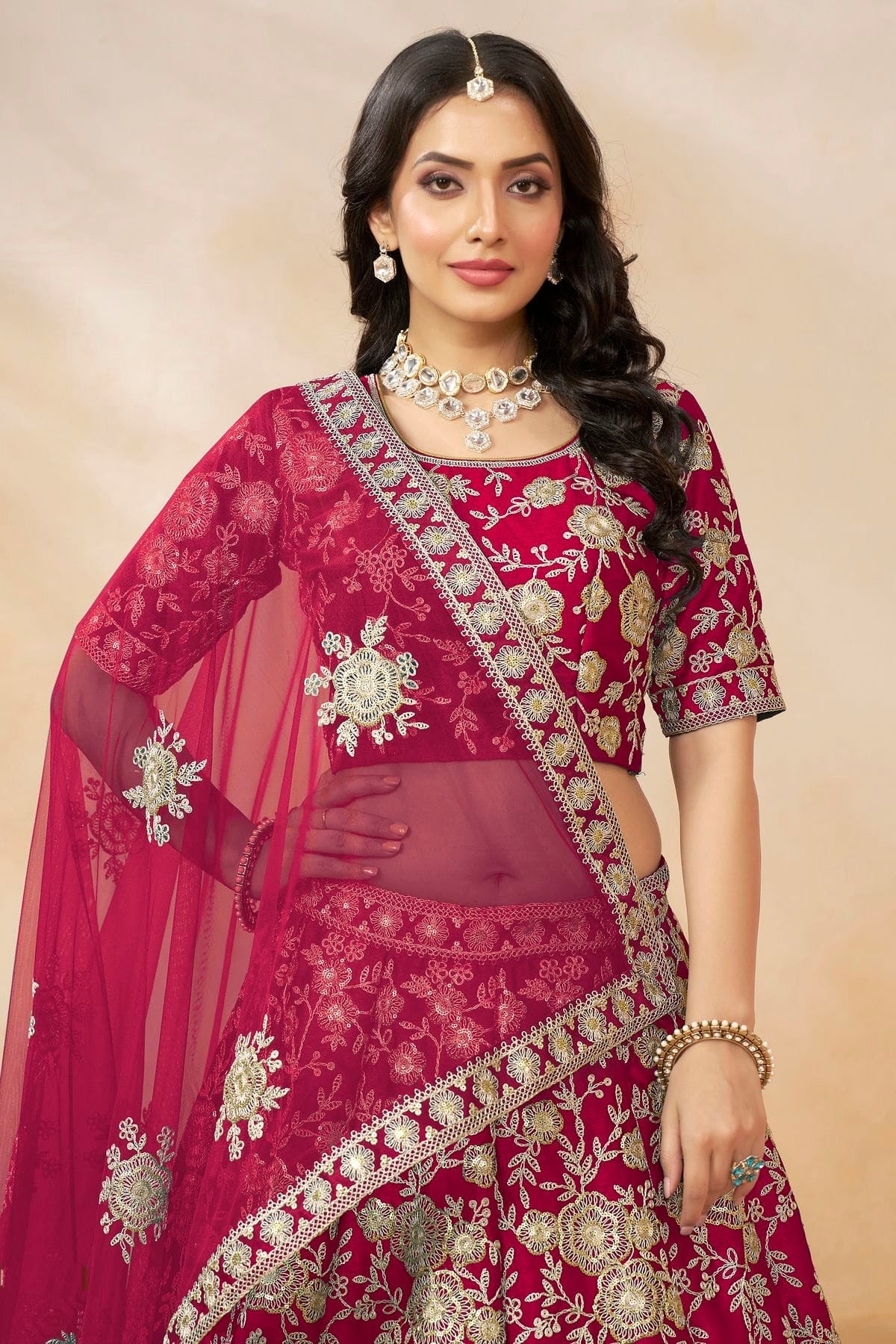 Pink Colour Art Silk Lehenga Choli LC1050636 B