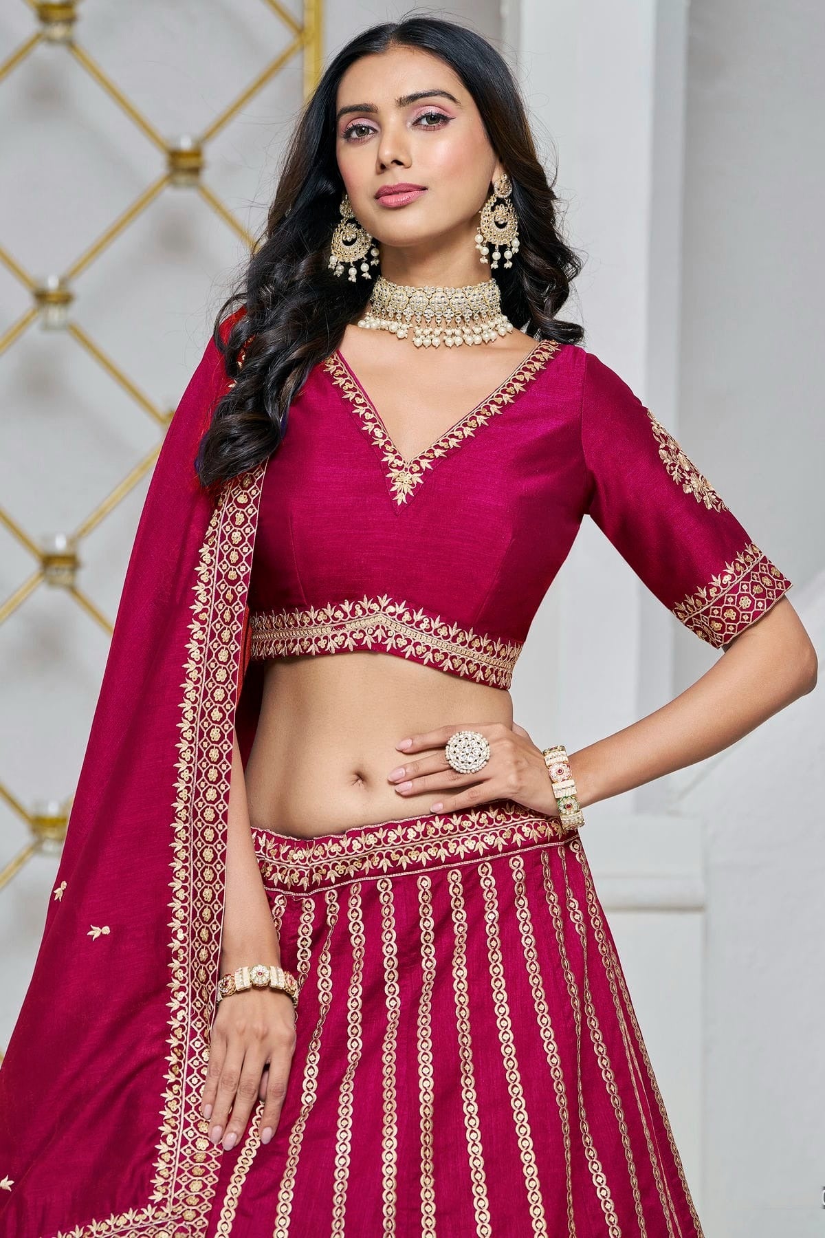 Pink Colour Art Silk Lehenga Choli LC1050644 B