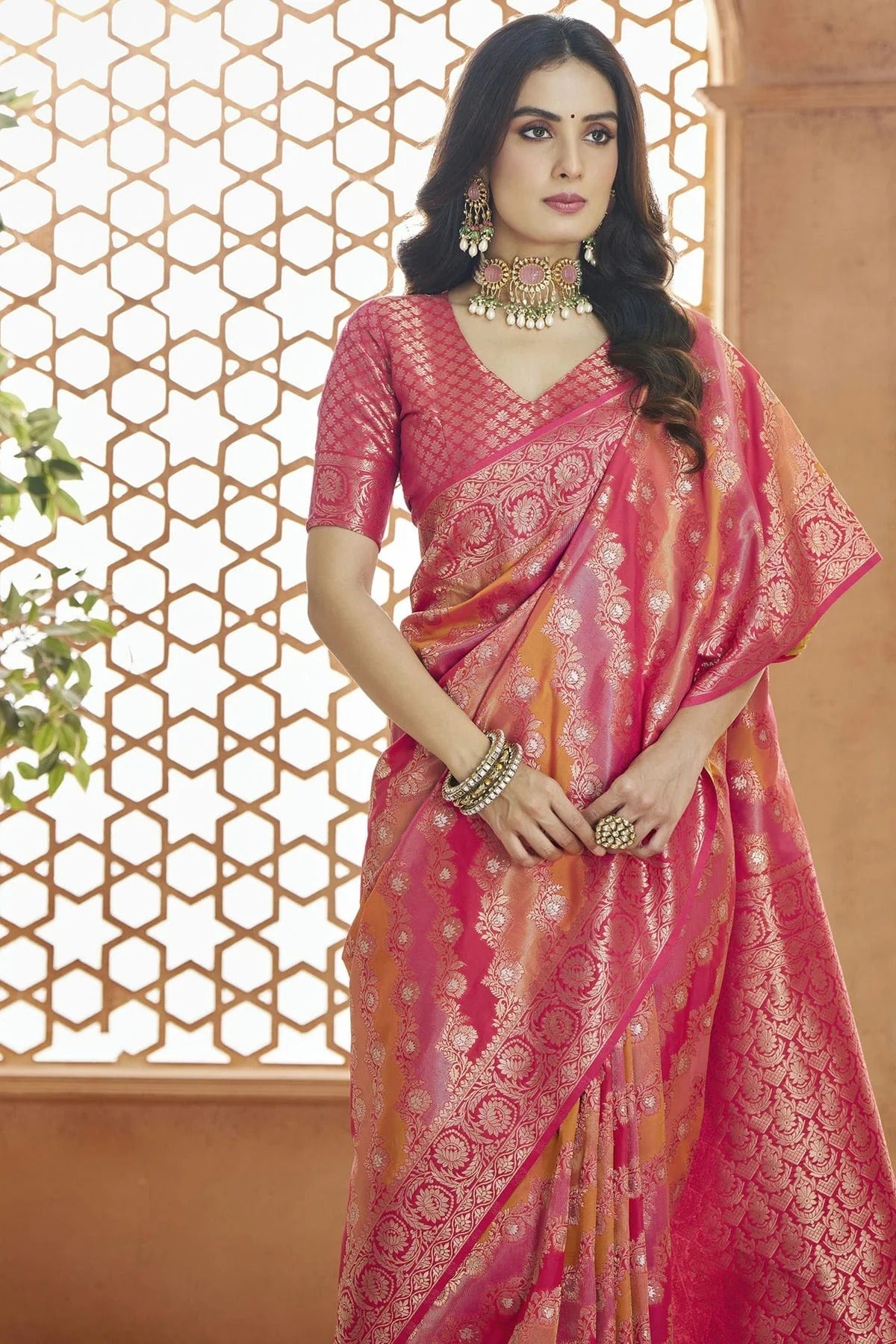 Pink Colour Banarasi Silk Traditional Saree SD1110898 A