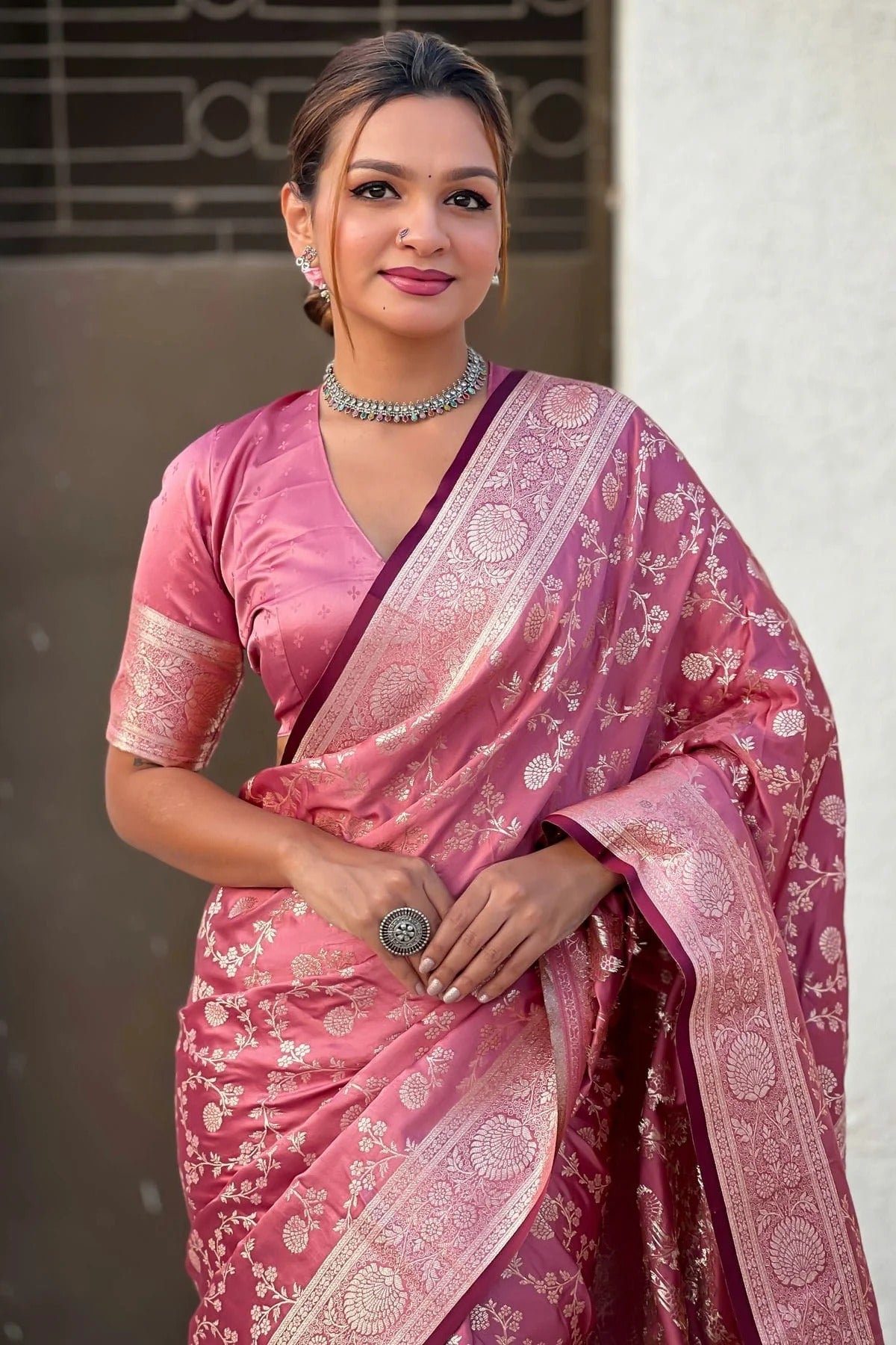 Pink Colour Banarasi Silk Traditional Saree SD1111700 A