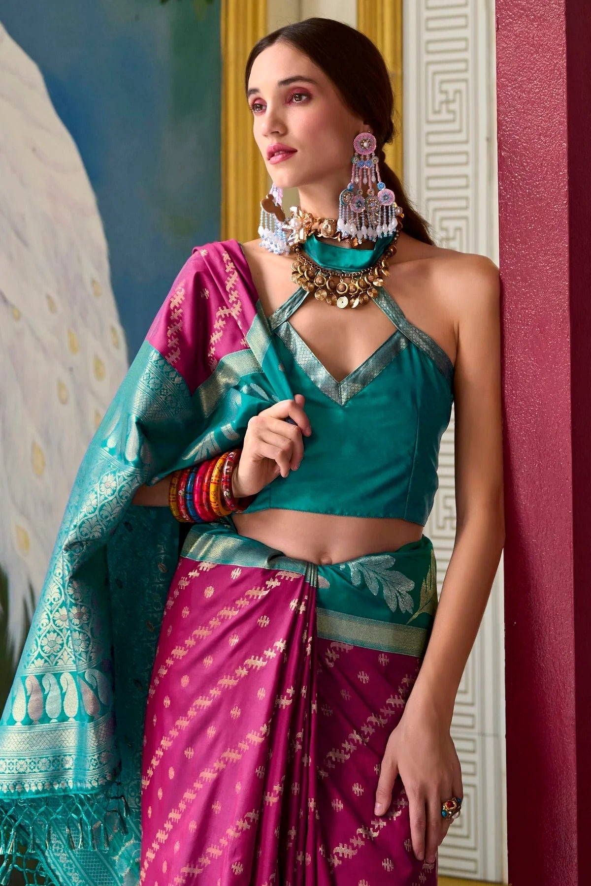 Pink Colour Banarasi Silk Traditional Saree SD1290195 A