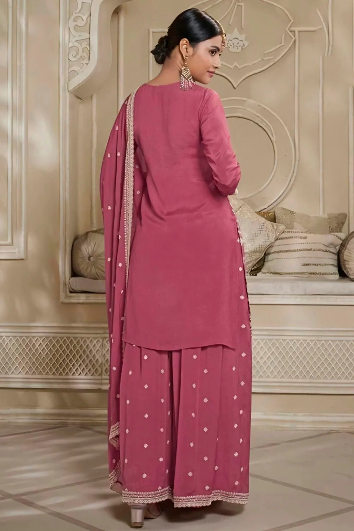 Pink Colour Chinon Sharara Suit SM1110720 A